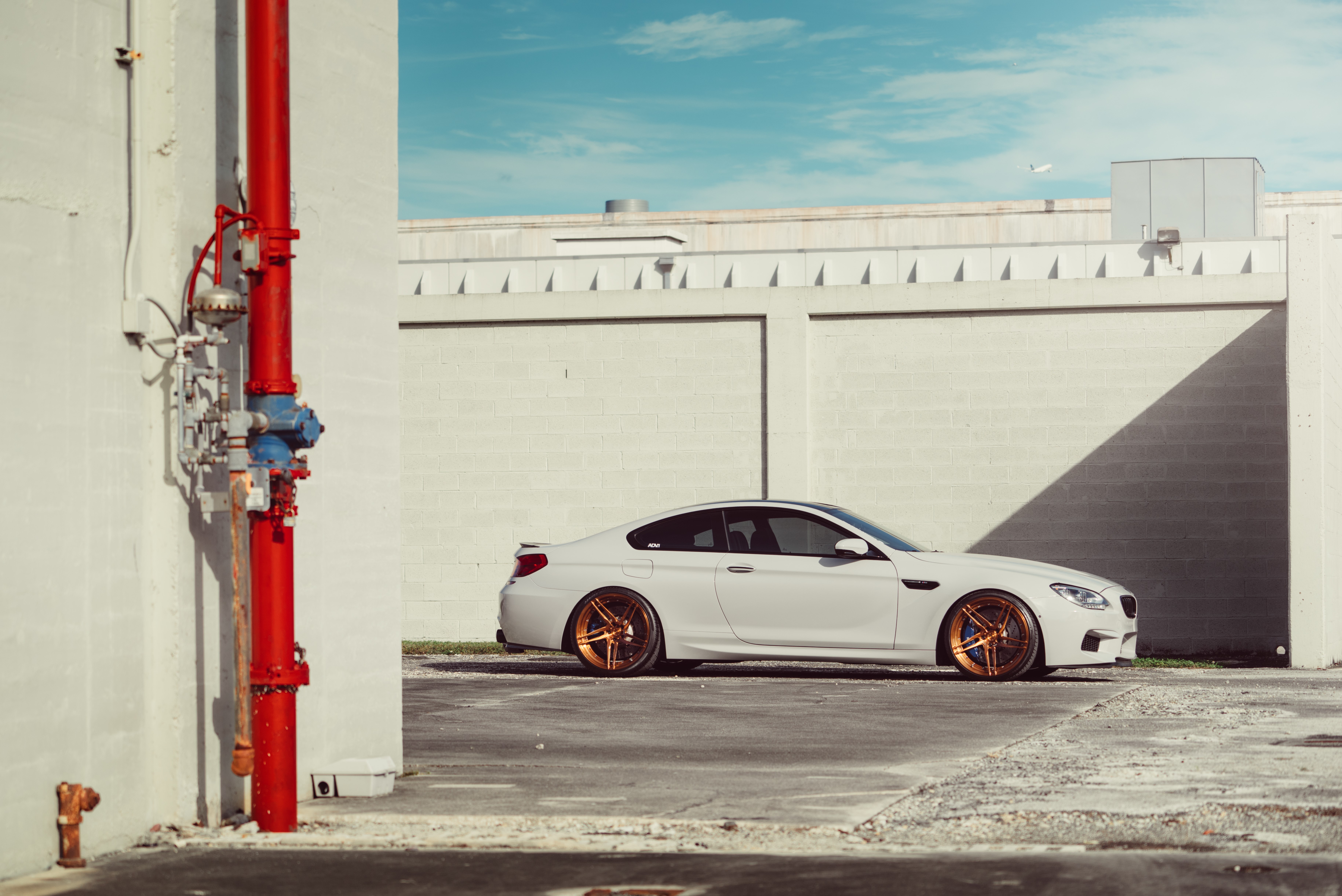 White BMW M6 with ADV.1 Wheels HD Wallpaper
