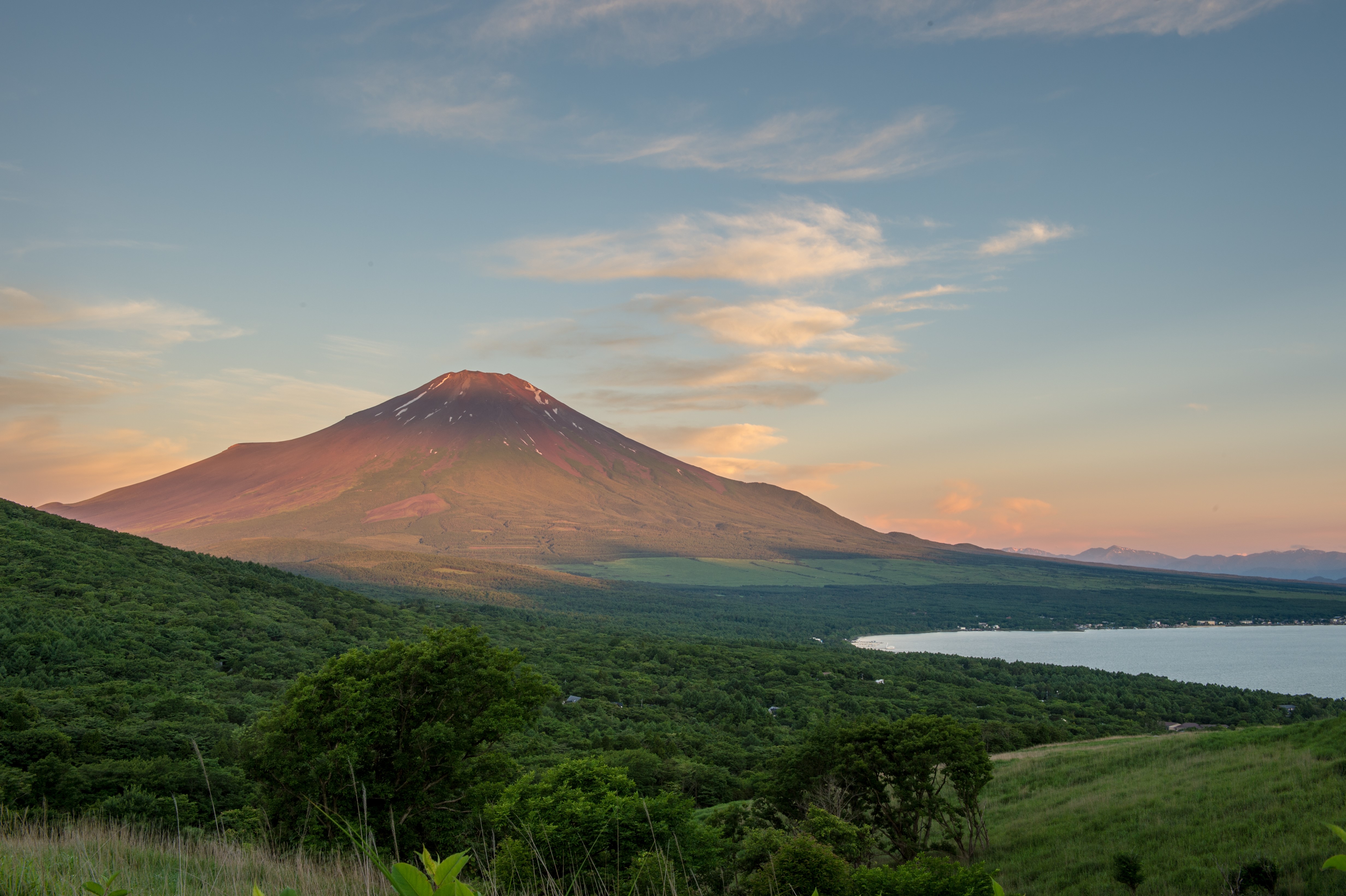 Mount Fuji Volcano in Japan at Sunset HD Wallpaper