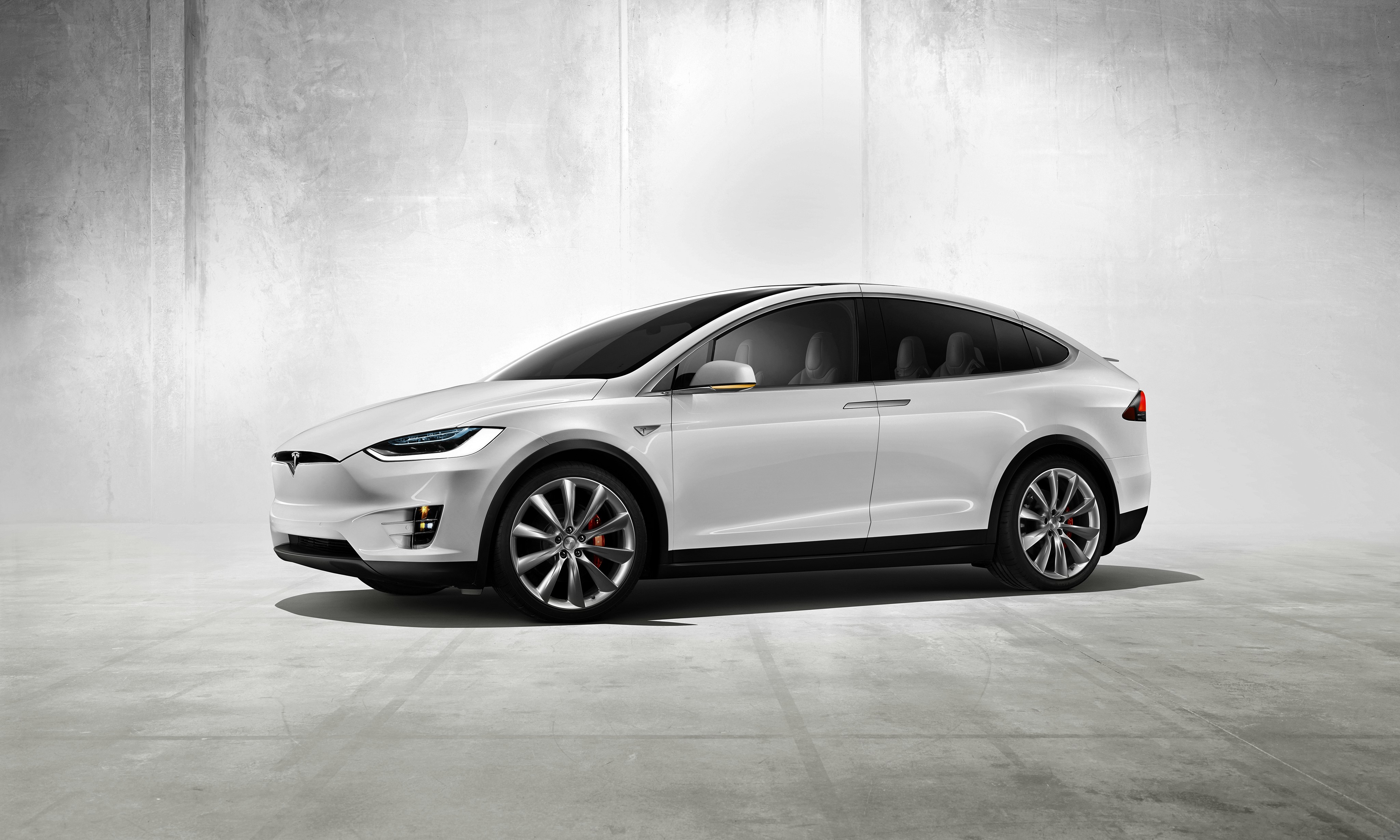 White Tesla Model X Concept Car HD Wallpaper