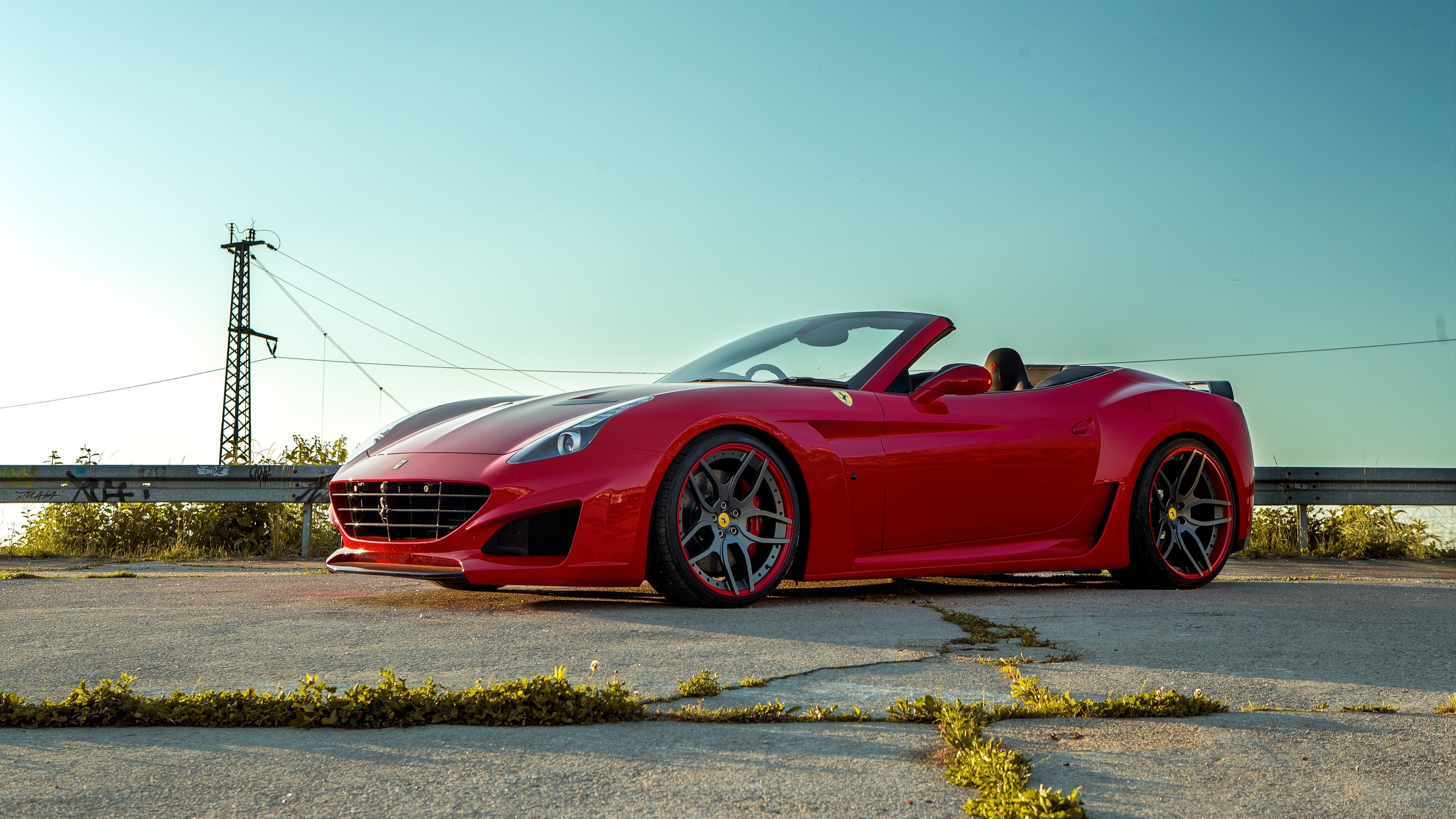 4K Red 2015 Novitec Rosso Ferrari California Cabriolet HD Wallpaper