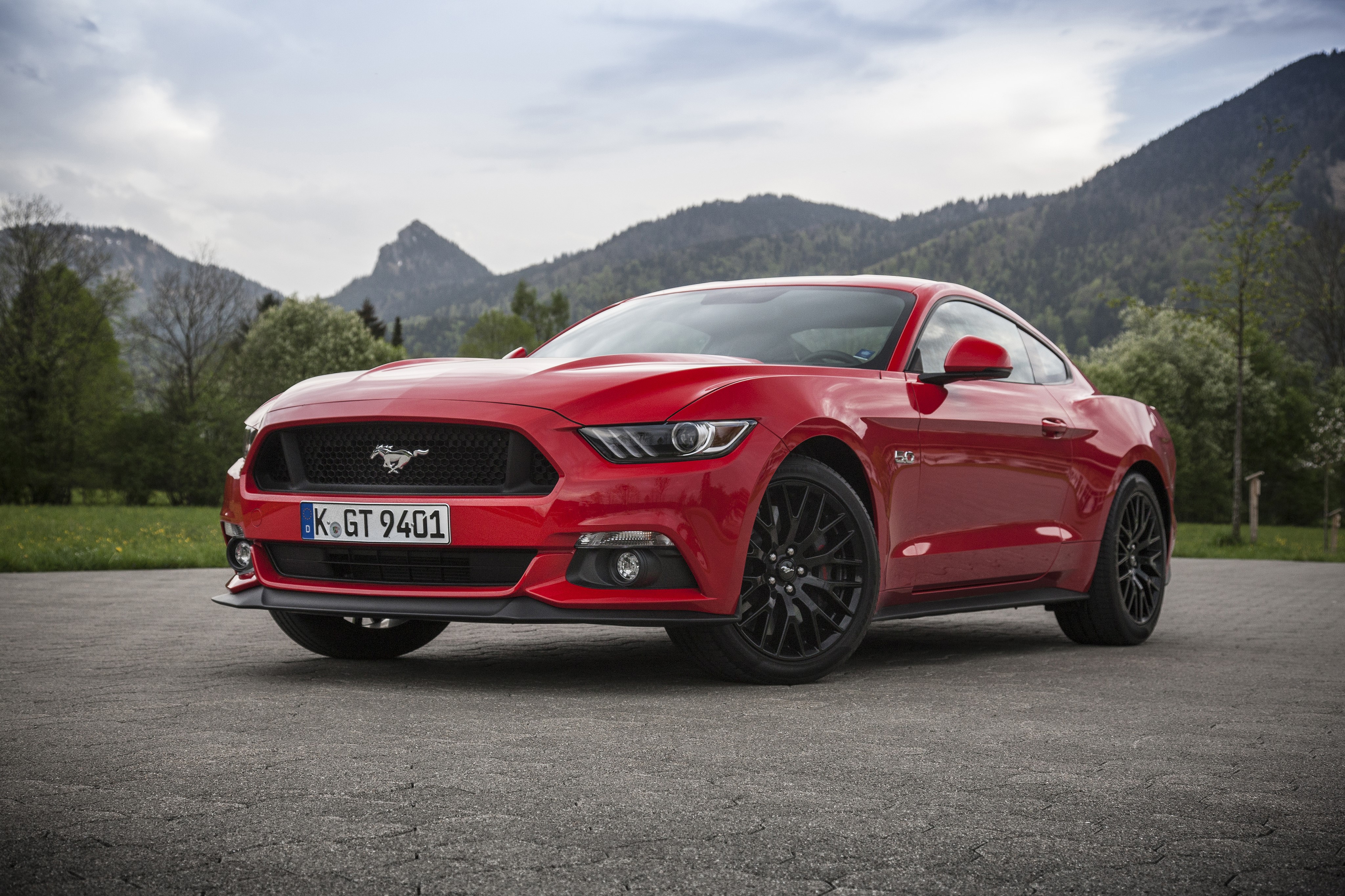 Red 2015 Ford Mustang GT Fastback EU-spec HD Wallpaper