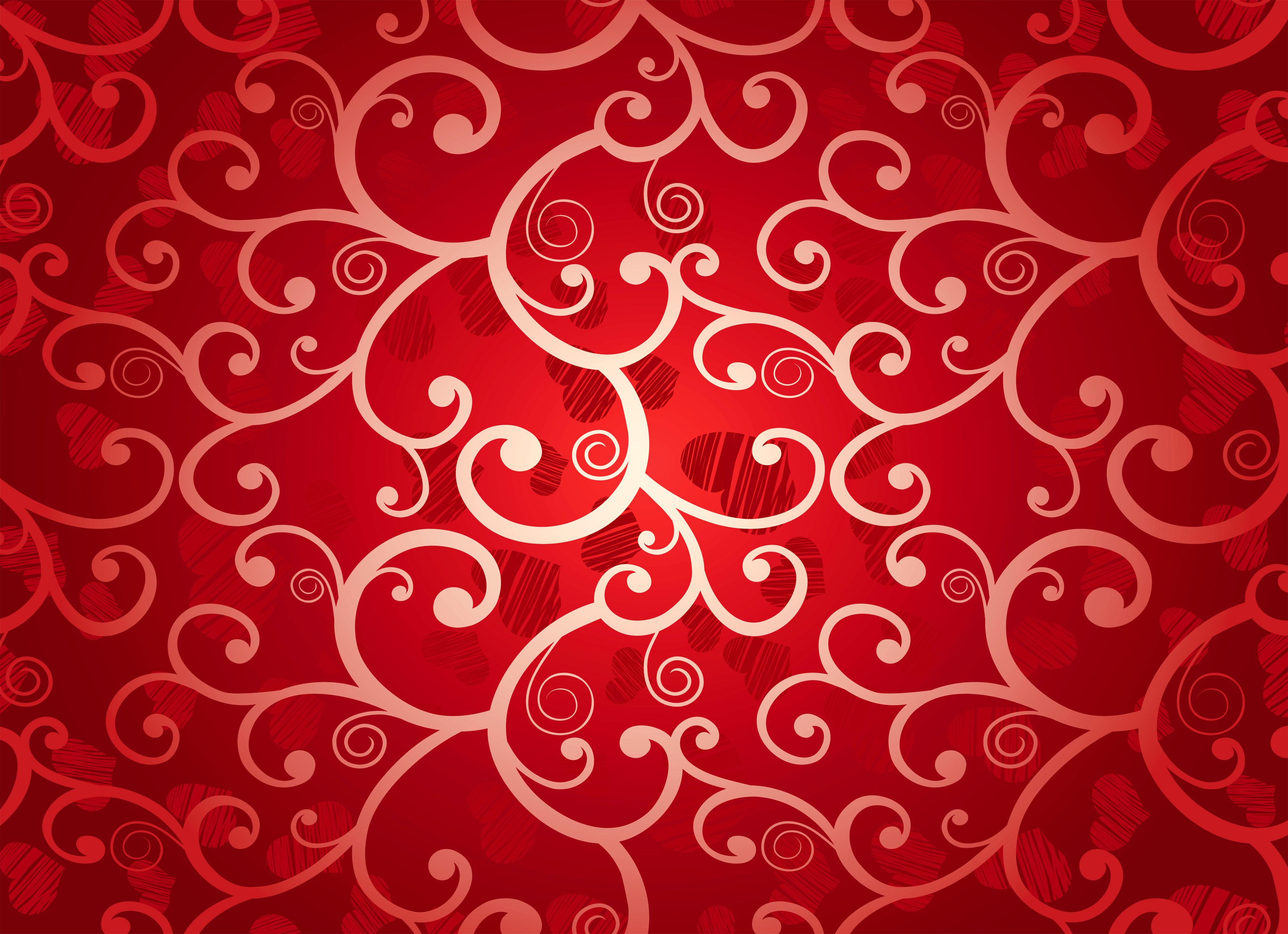 Red floral tracery texture HD Wallpaper