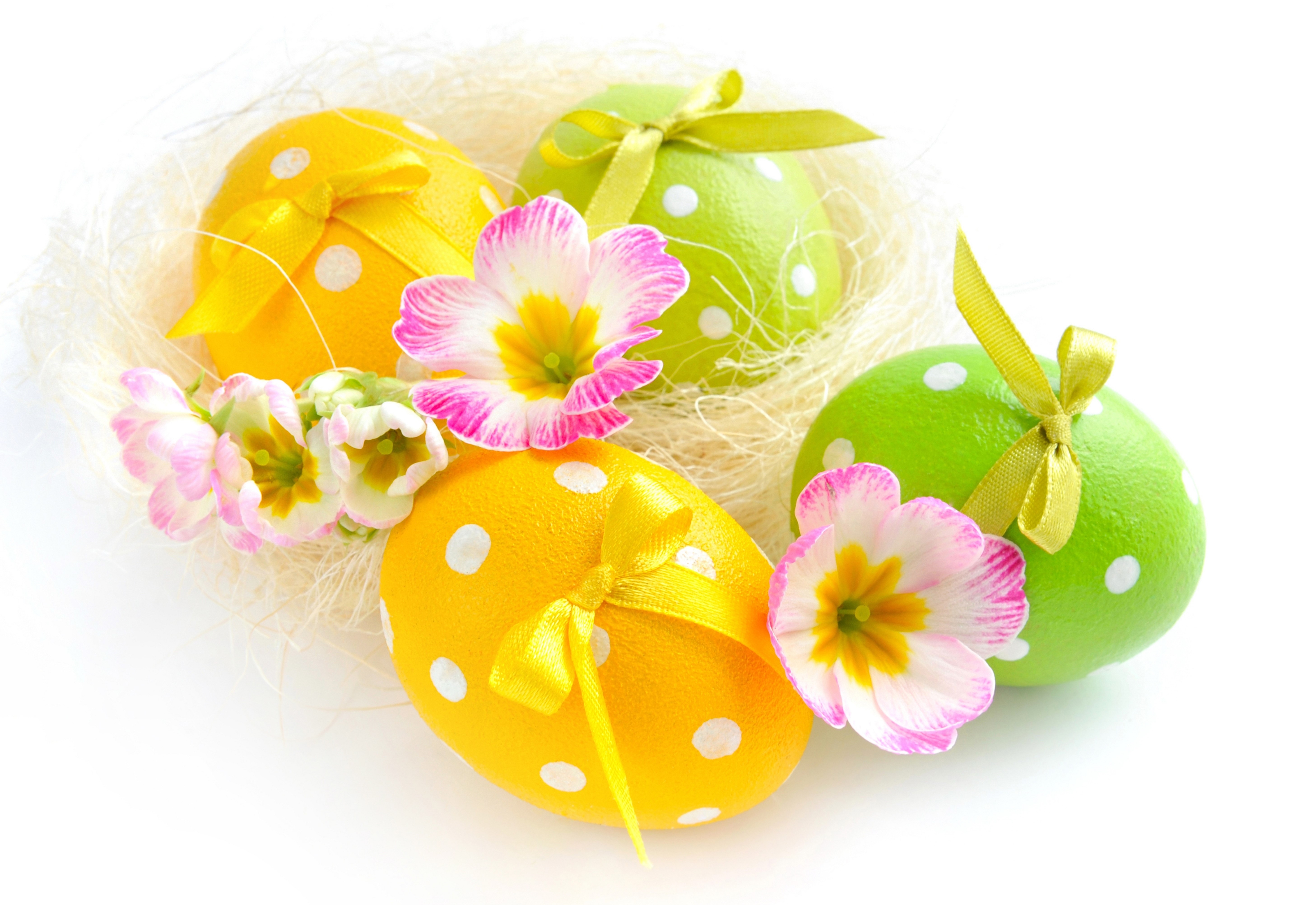 Easter eggs with flowers HD Wallpaper