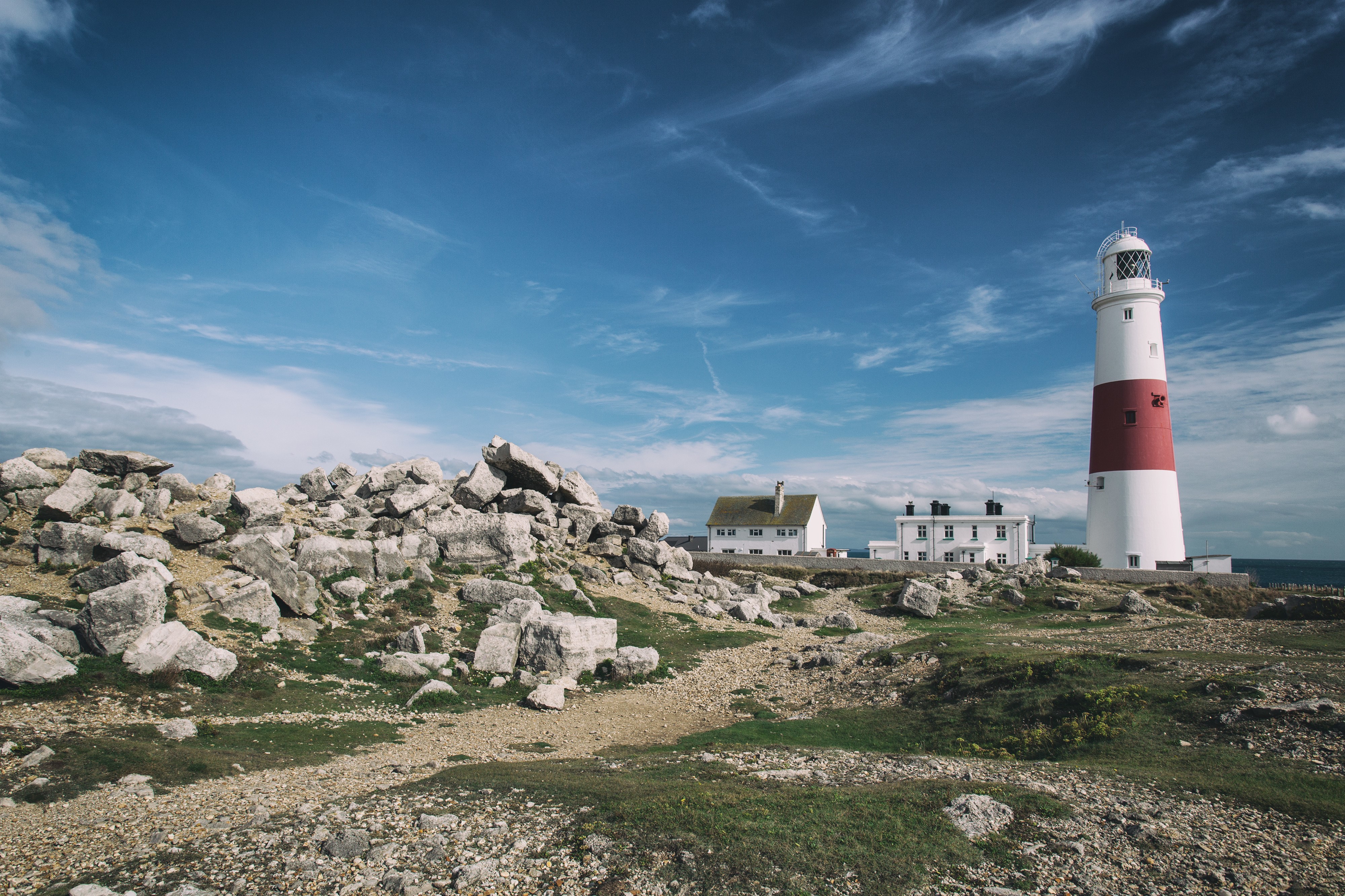 Portland Bill Lighthouse, Jurassic Coast, Dorset, England HD Wallpaper