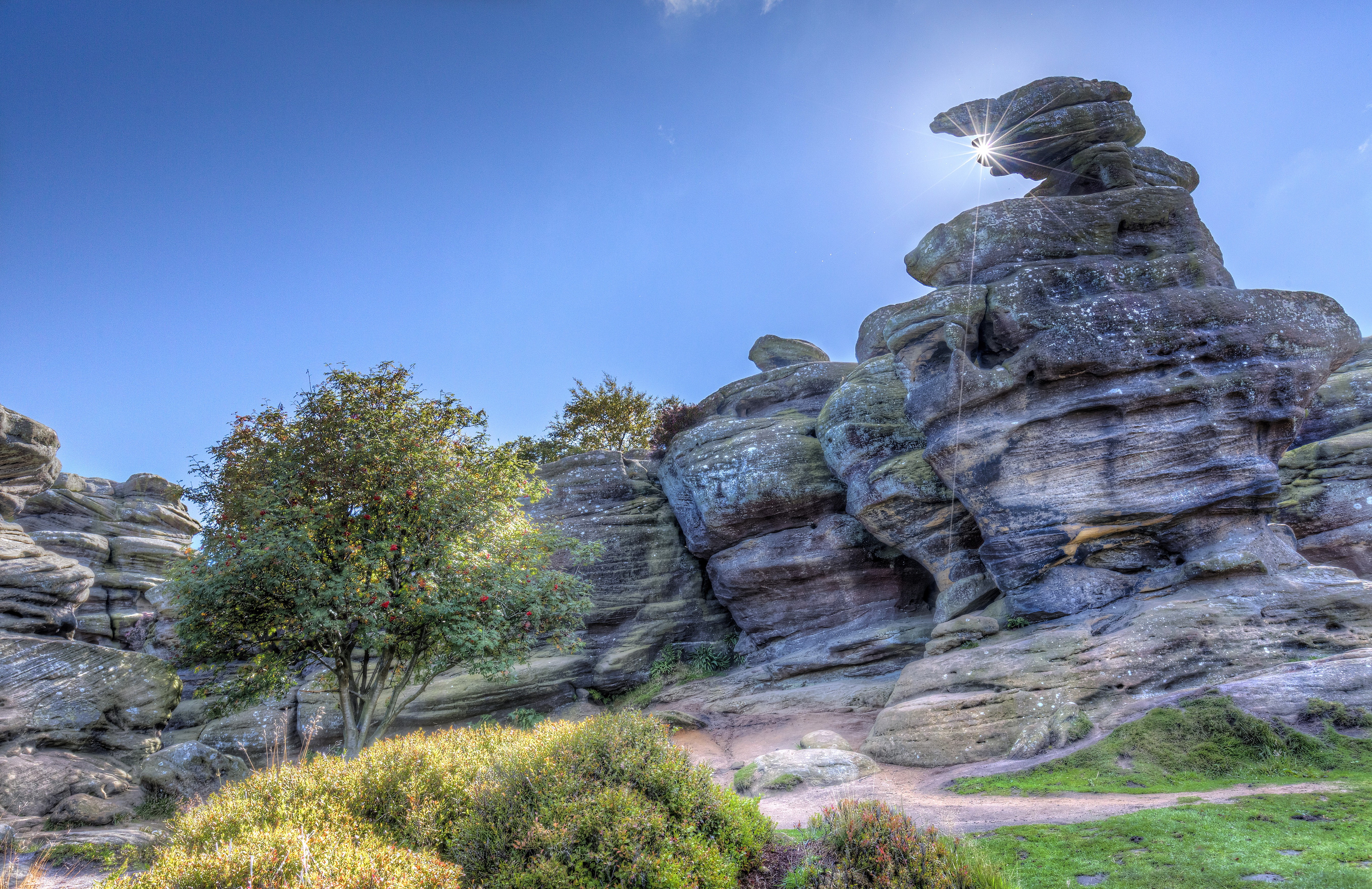 Brimham Rocks Yorkshire United Kingdom HDR HD Wallpaper