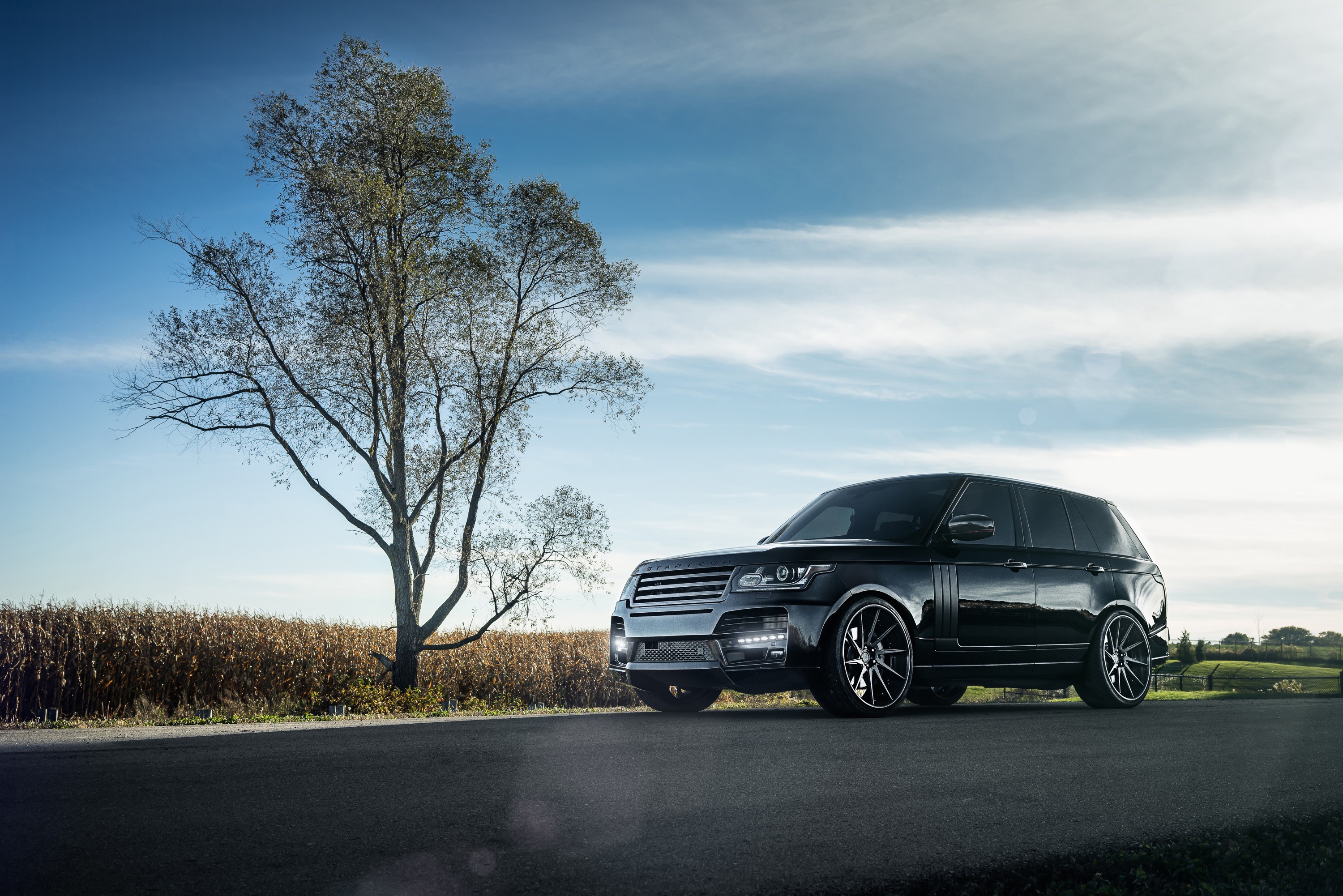 Black Range Rover on a Road HD Wallpaper