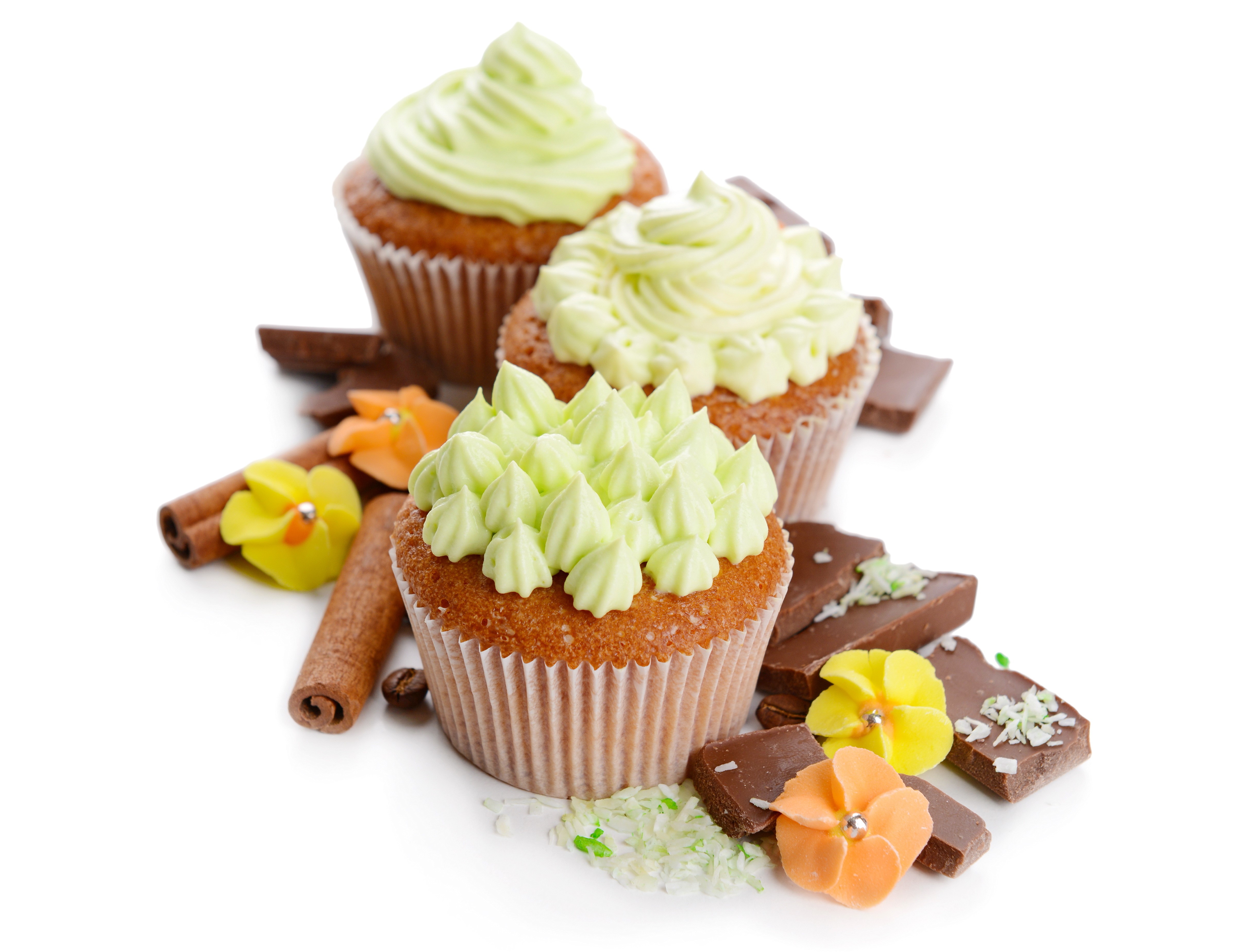 Cupcakes with chocolate and cinnamon HD Wallpaper