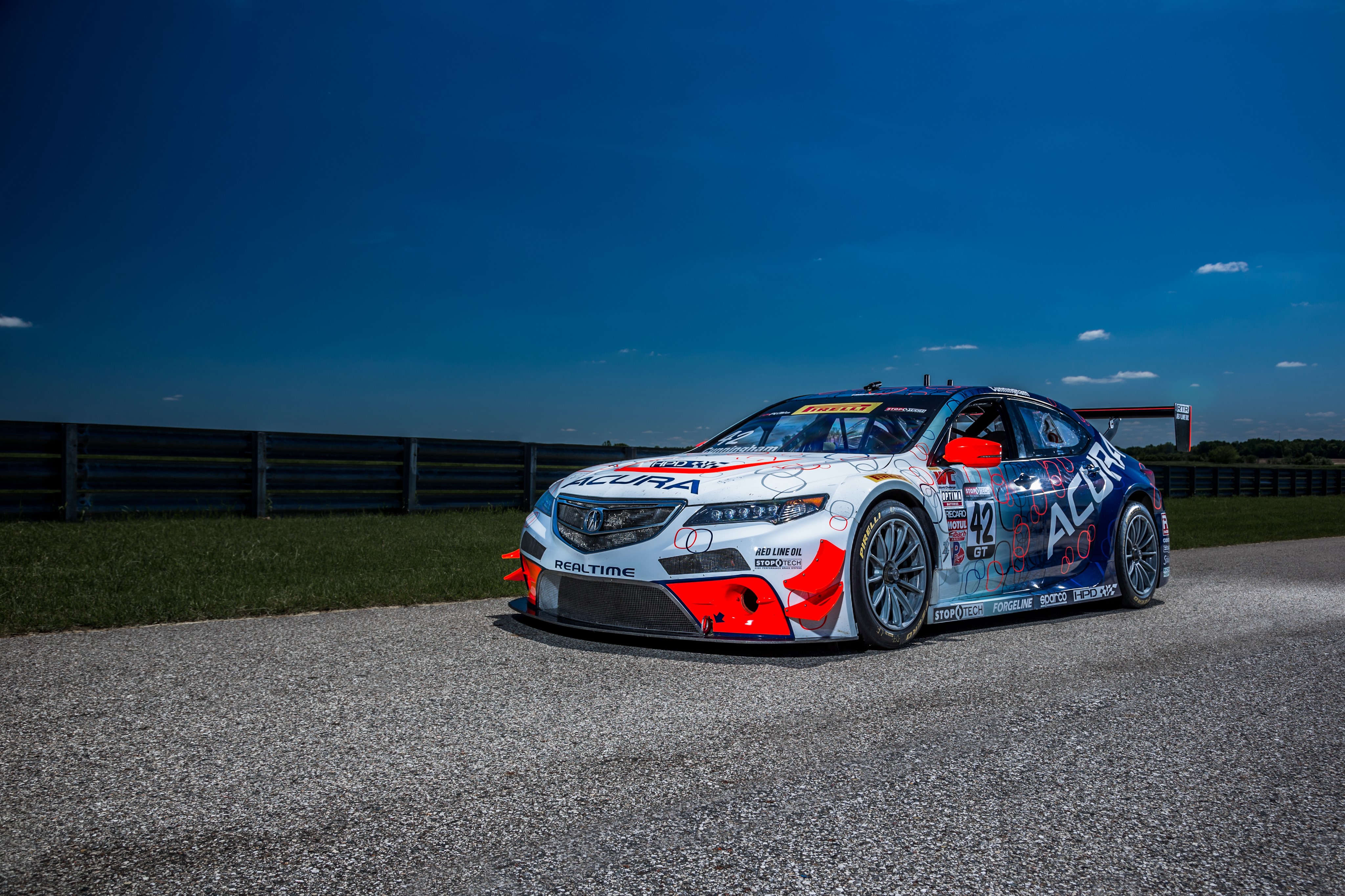 Acura TLX GT race car on a track HD Wallpaper