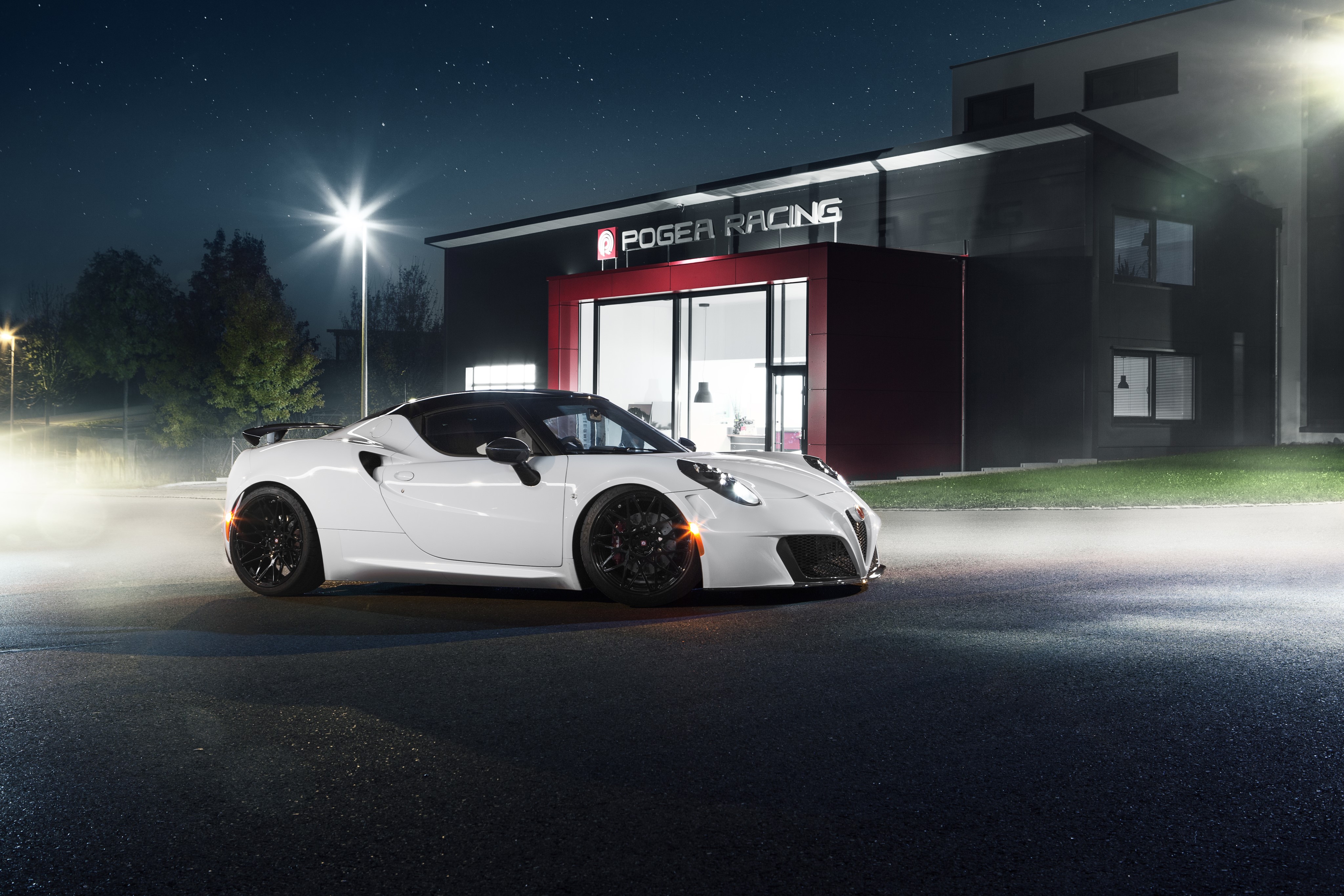 4K Pogea Racing Alfa Romeo 4C at Night HD Wallpaper