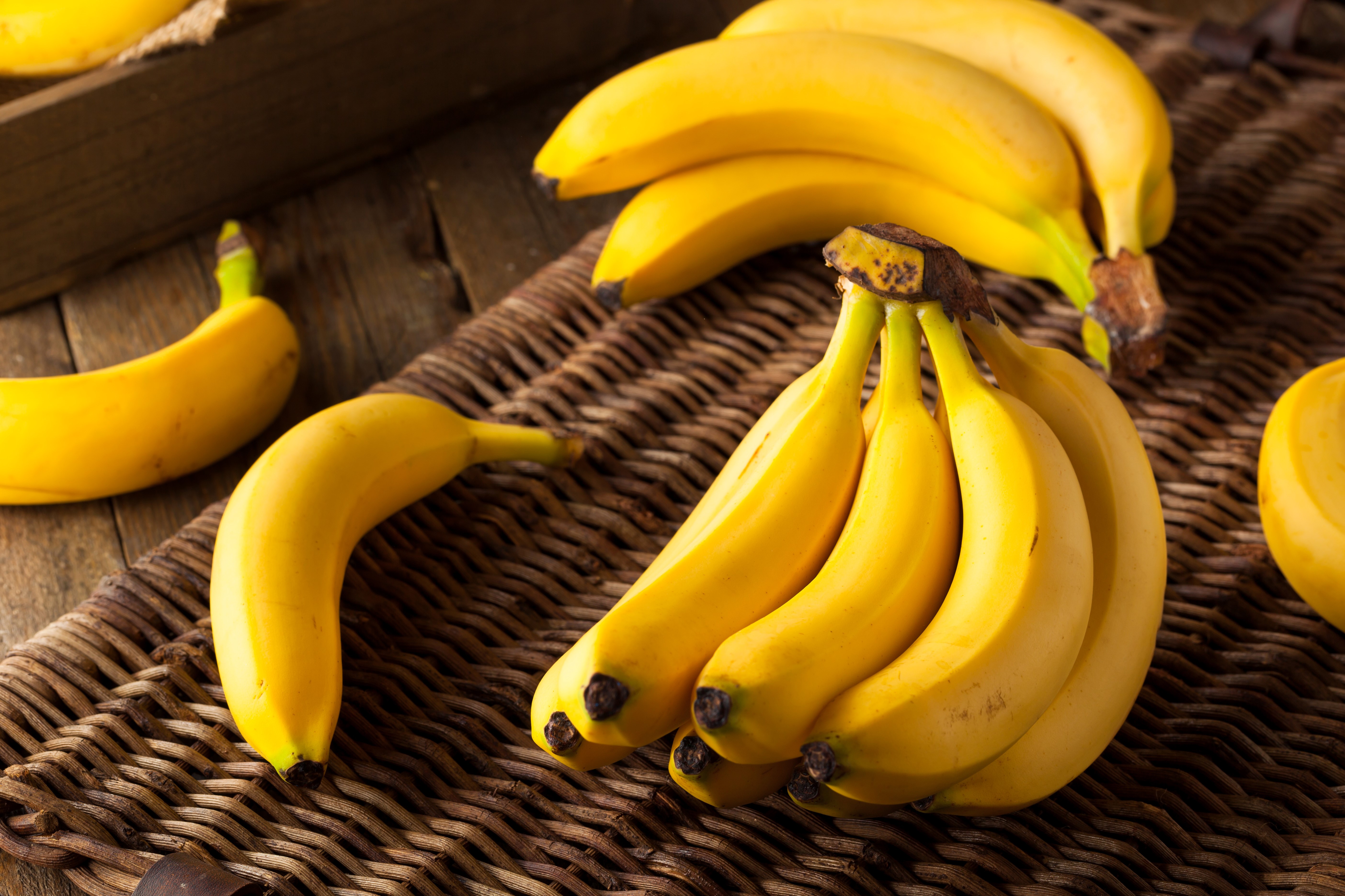 Bananas on a Wicker Mat HD Wallpaper