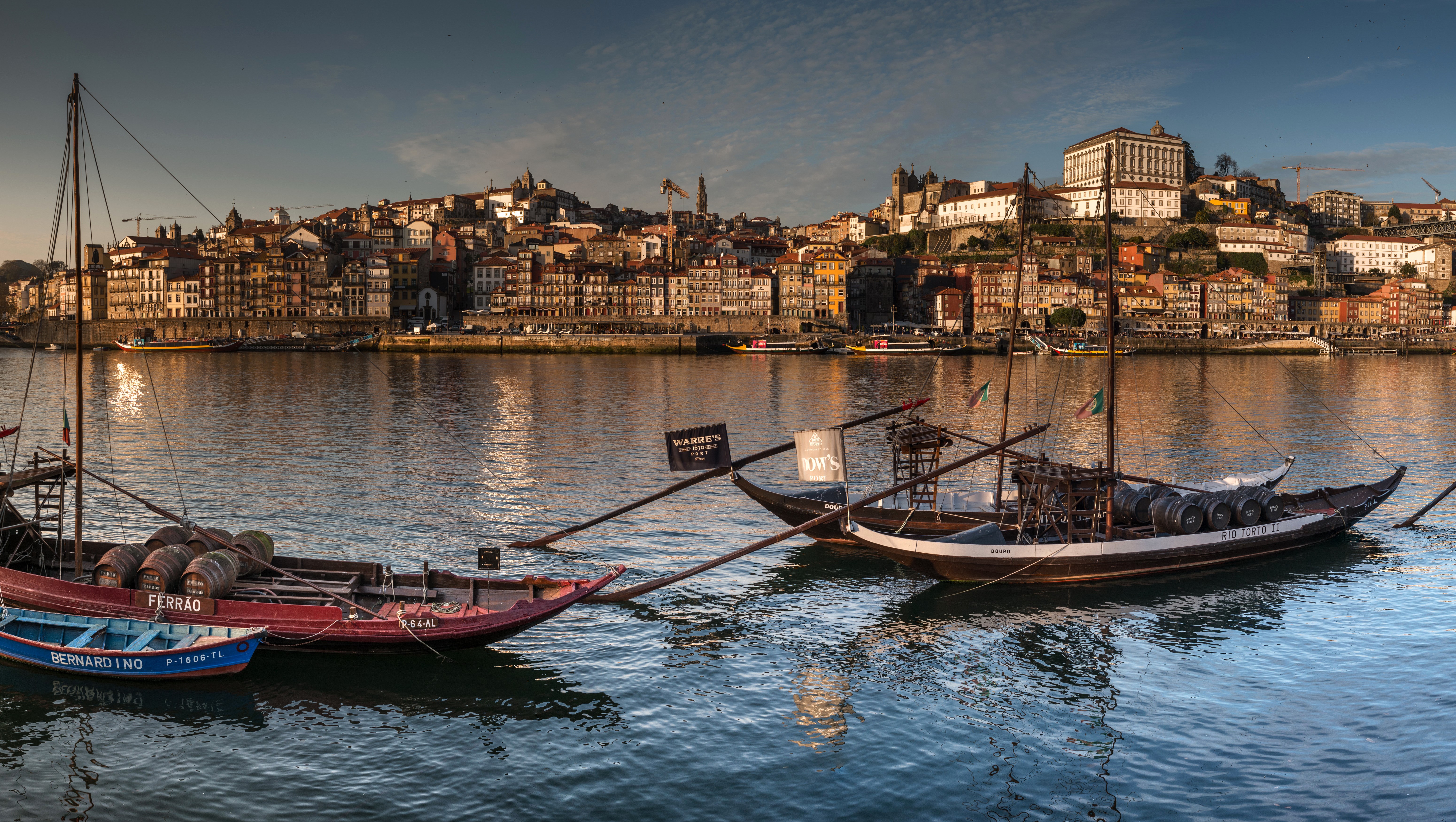 Boats on the Douro River in Porto, Portugal HD Wallpaper