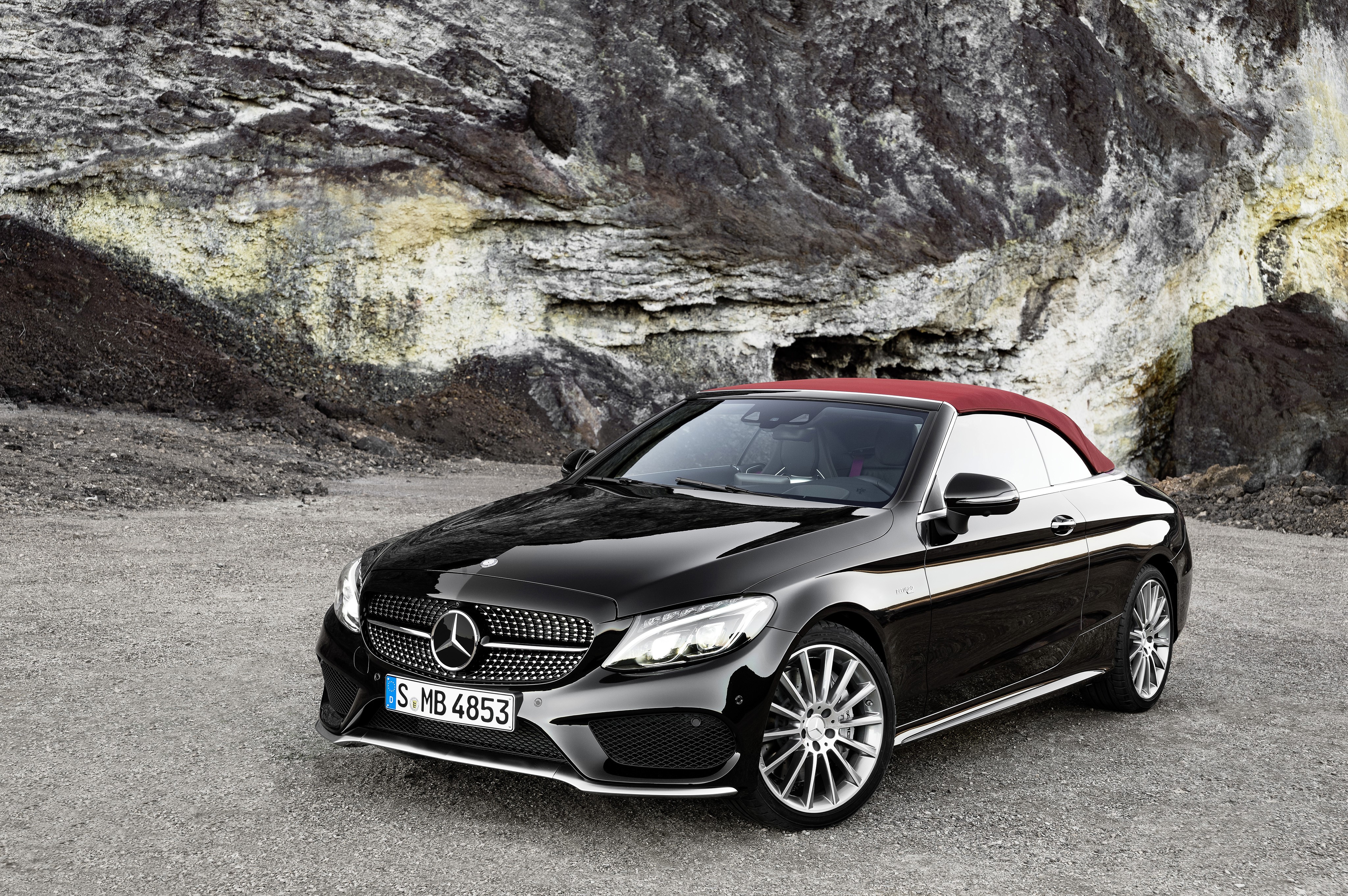 Black 2016 Mercedes-Benz AMG C 43 4MATIC Cabriolet HD Wallpaper