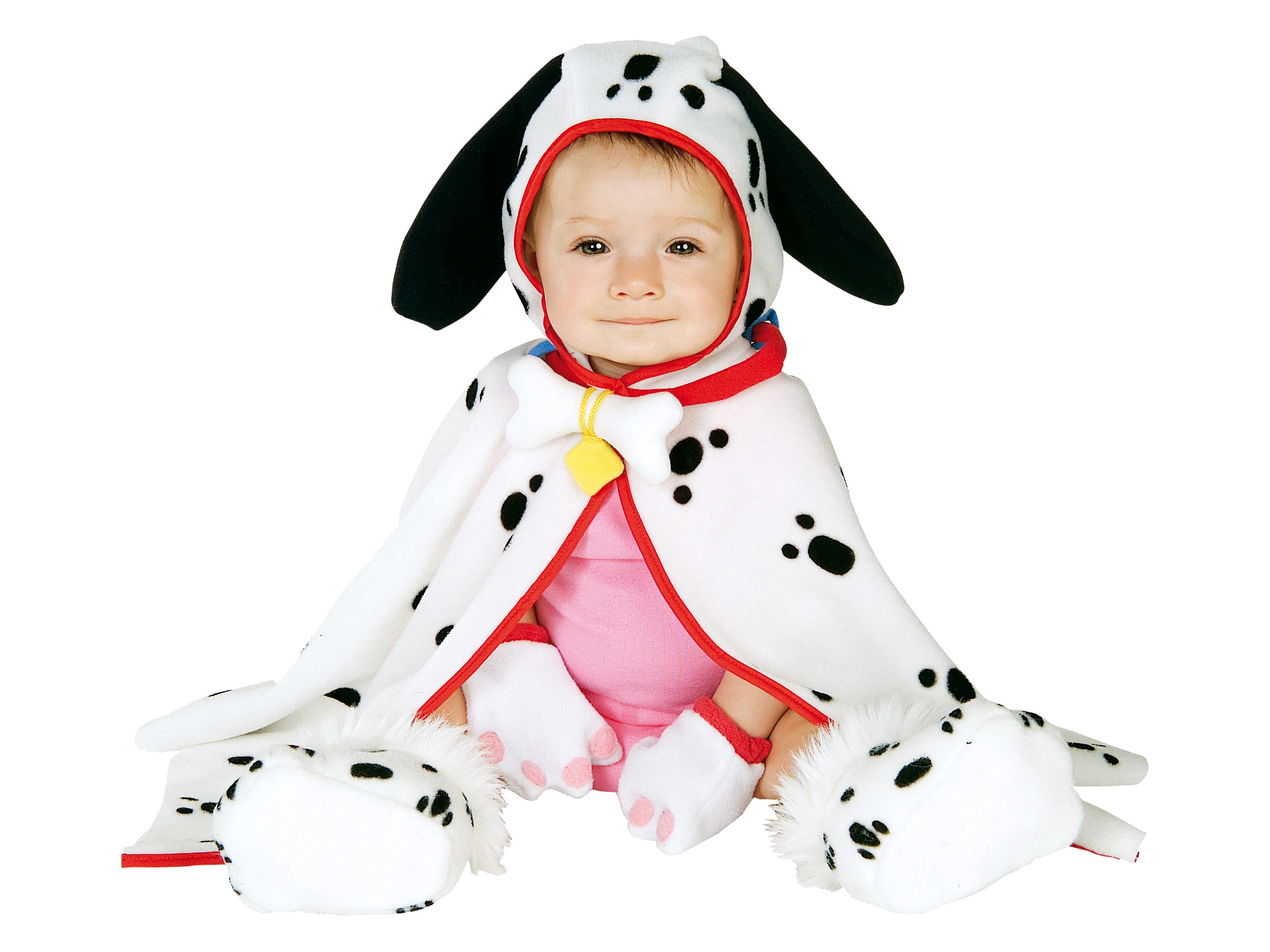 Baby in a Dalmatian costume HD Wallpaper