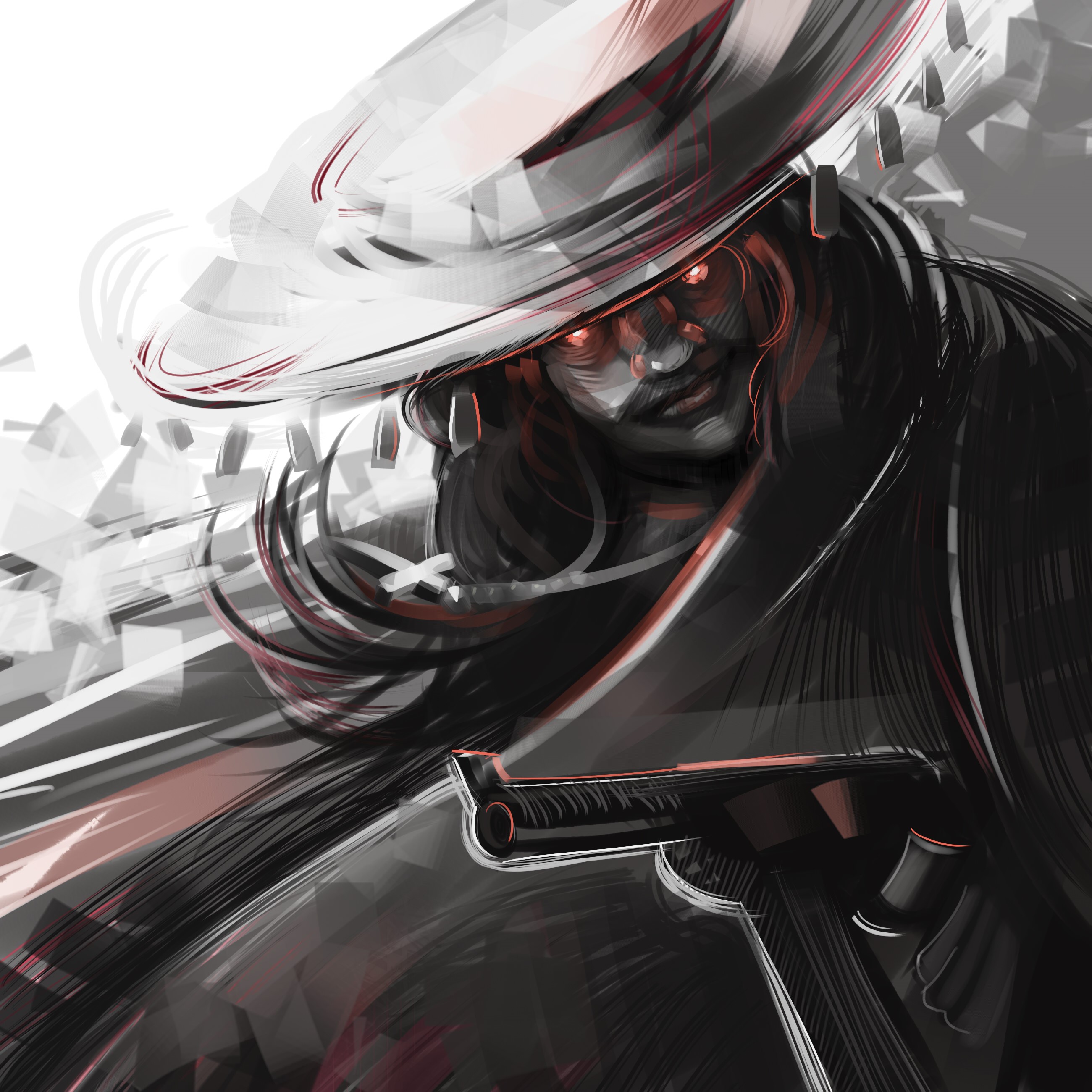 Warrior with a hat and a gun HD Wallpaper