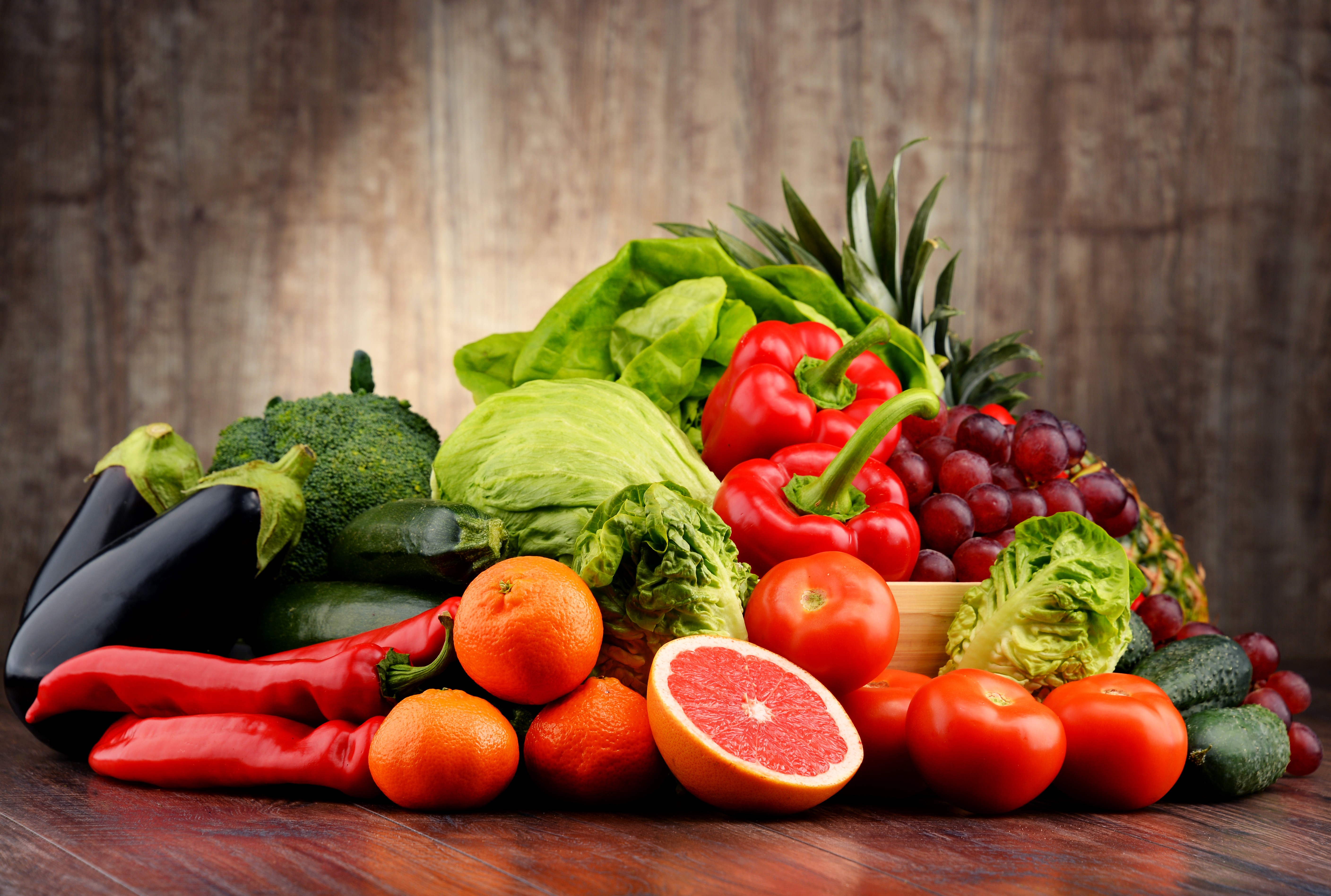 Vegetables and Fruits Assortment HD Wallpaper