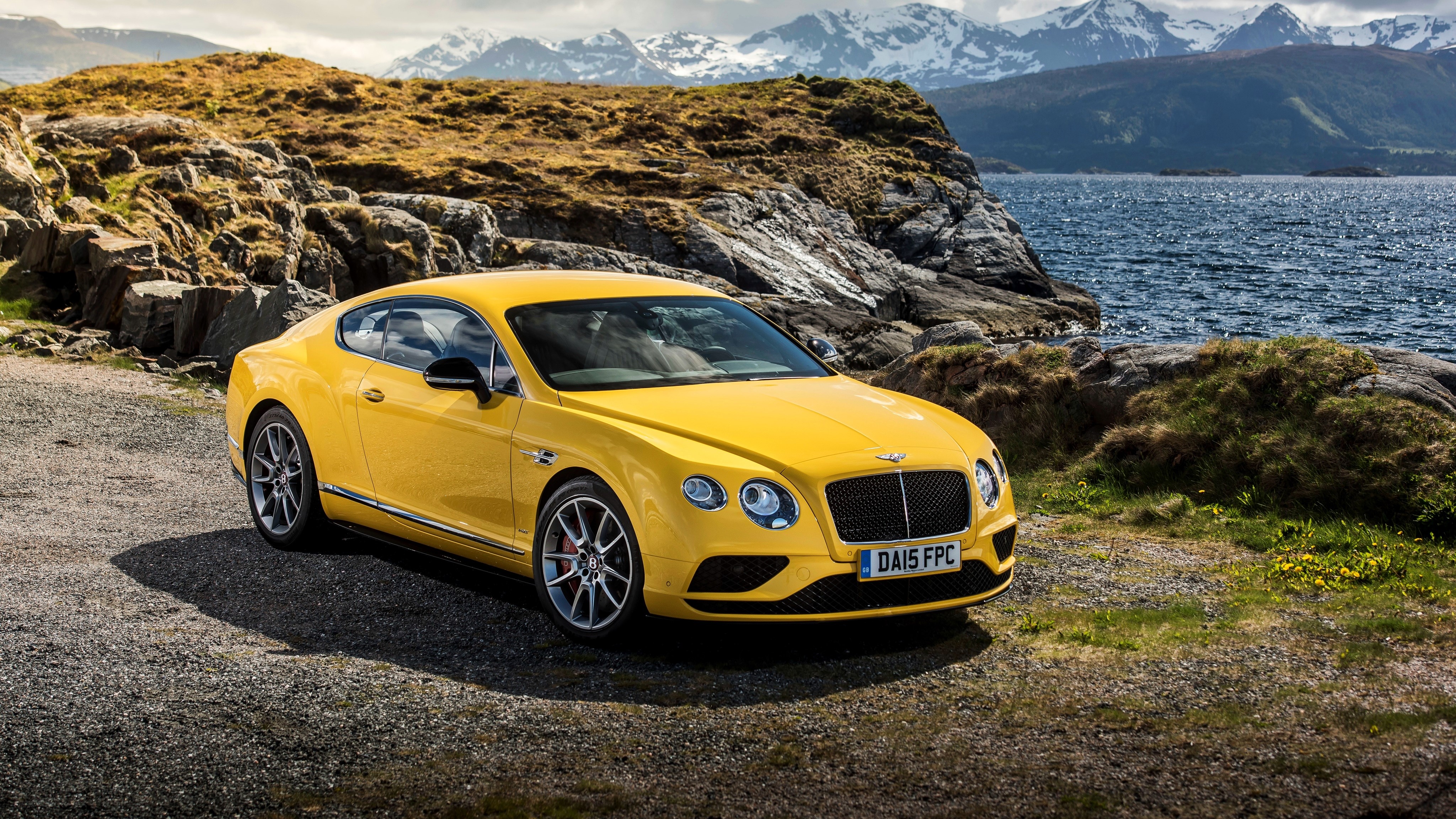 Yellow 2015 Bentley Continental GT V8 S HD Wallpaper