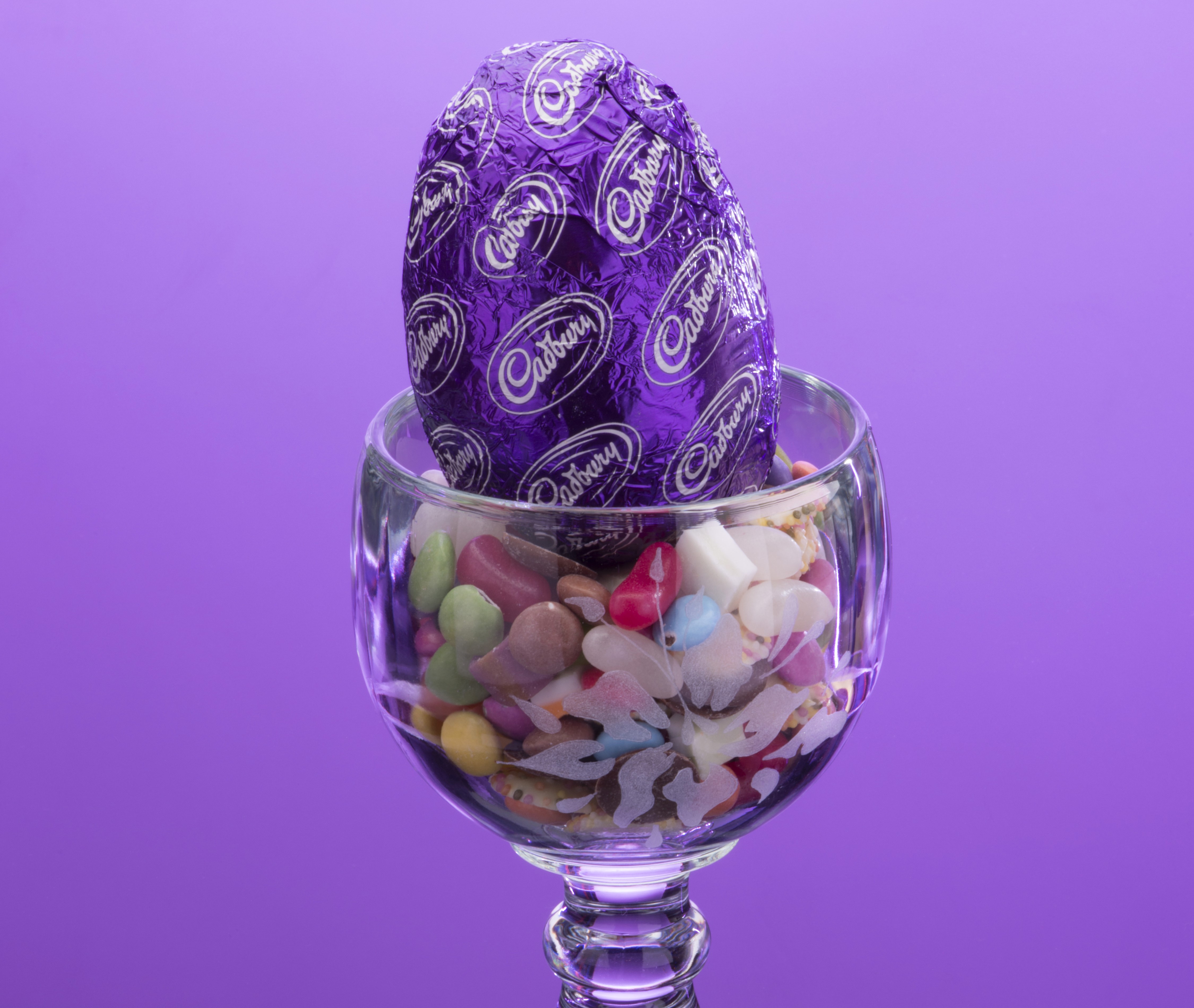 Cadbury Easter Egg in a Glass of Sweets HD Wallpaper