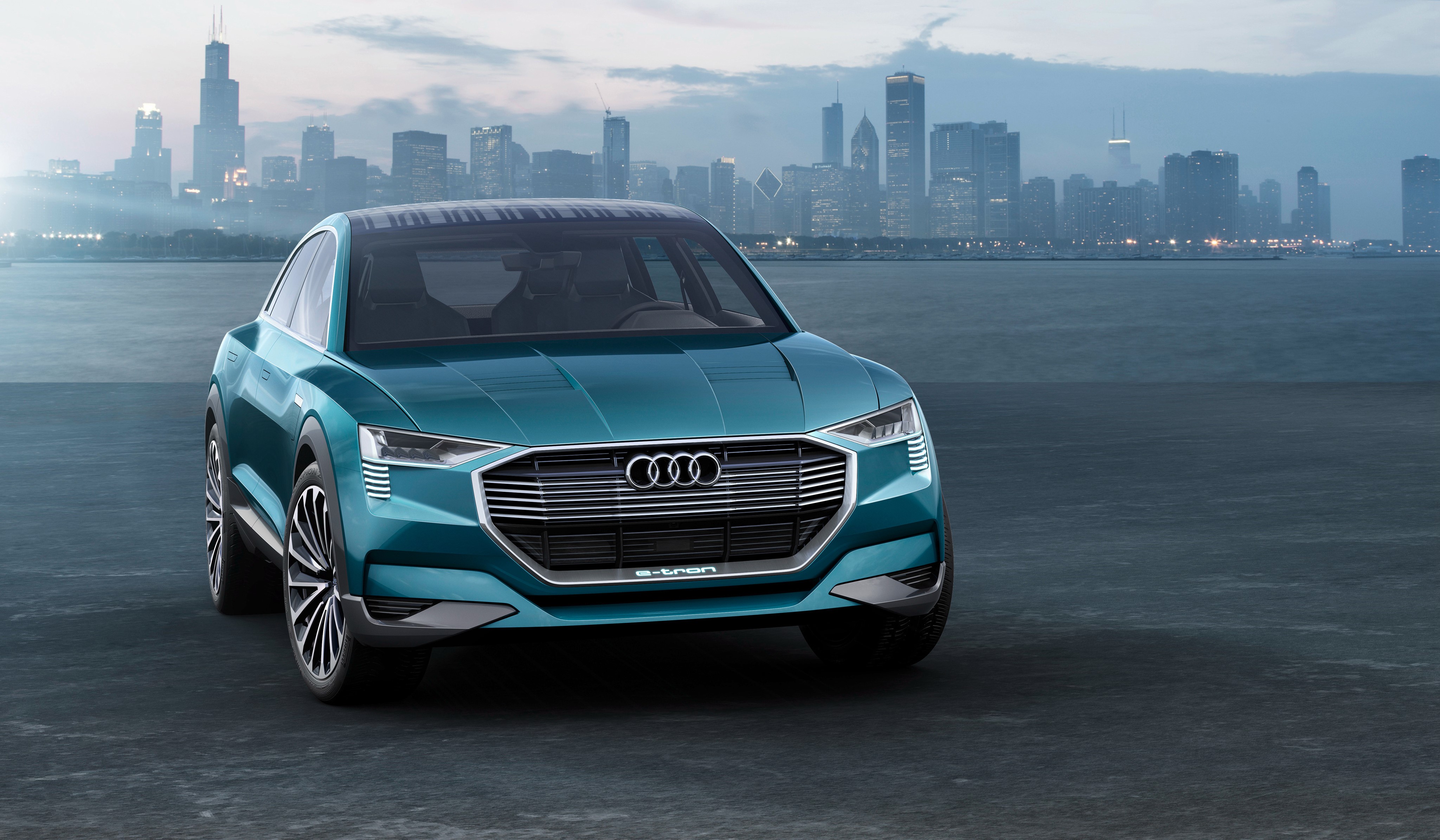Audi e-tron quattro concept car front view HD Wallpaper