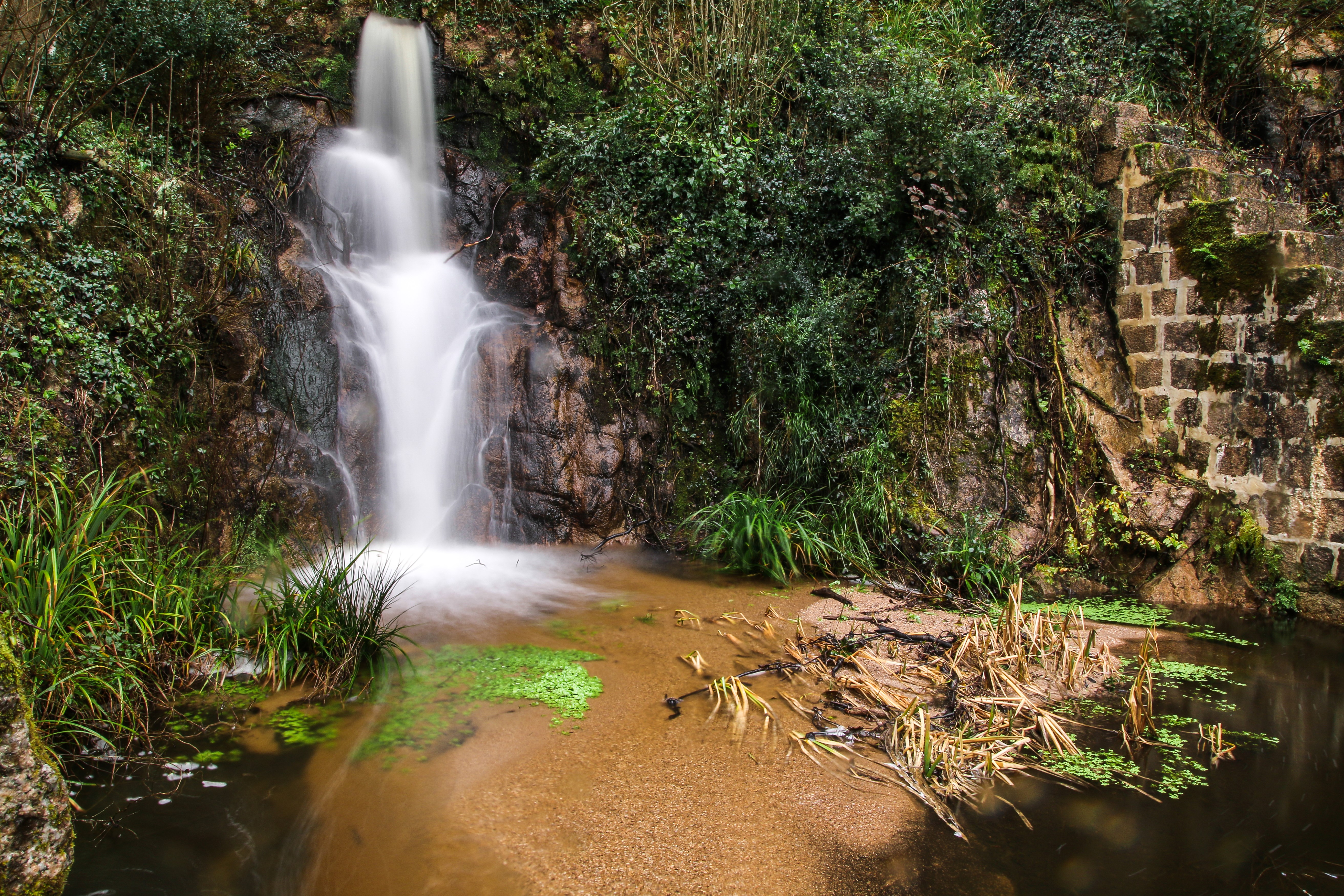 Waterfall in Corsica, France HD Wallpaper