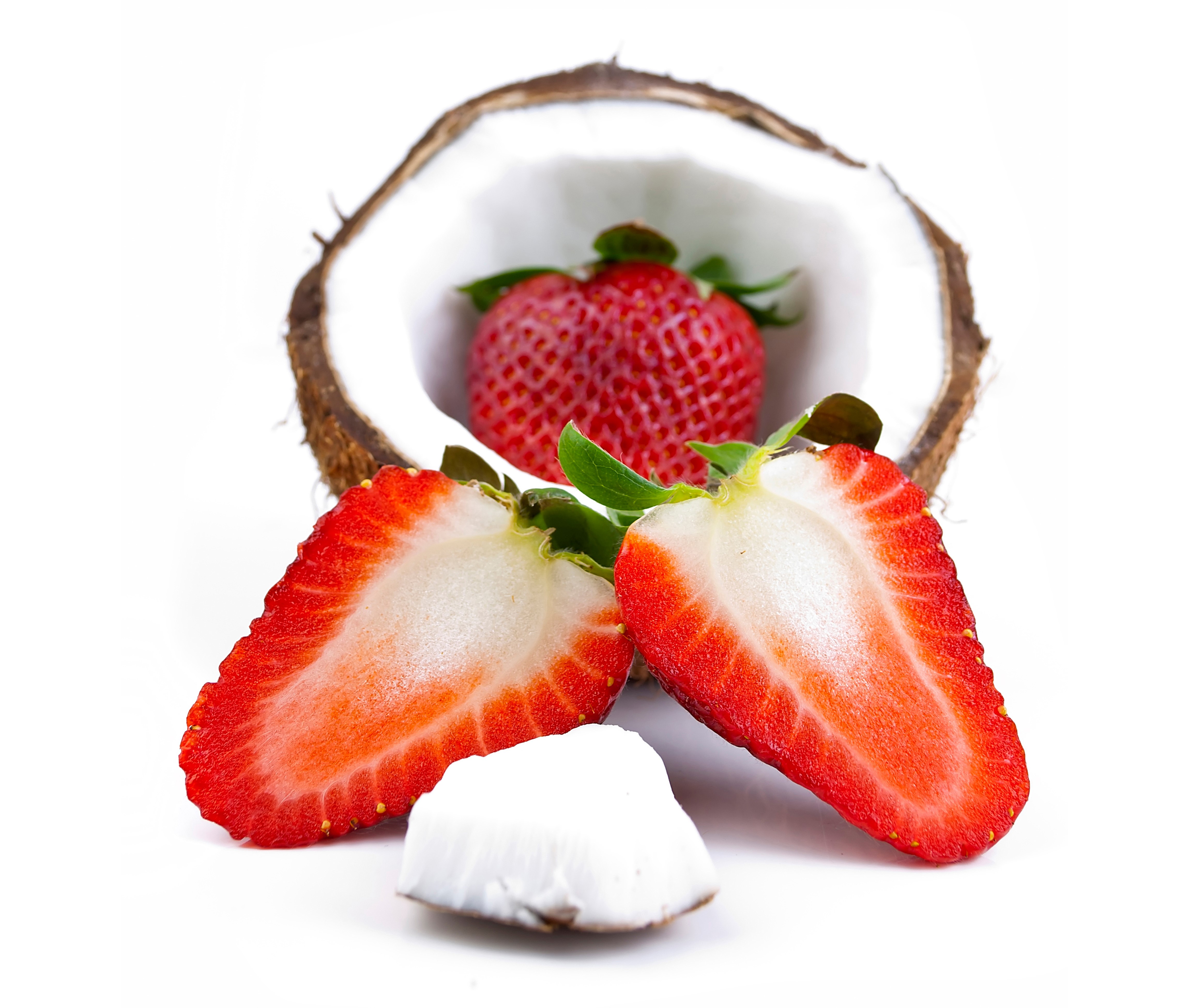 Strawberries and Coconut HD Wallpaper