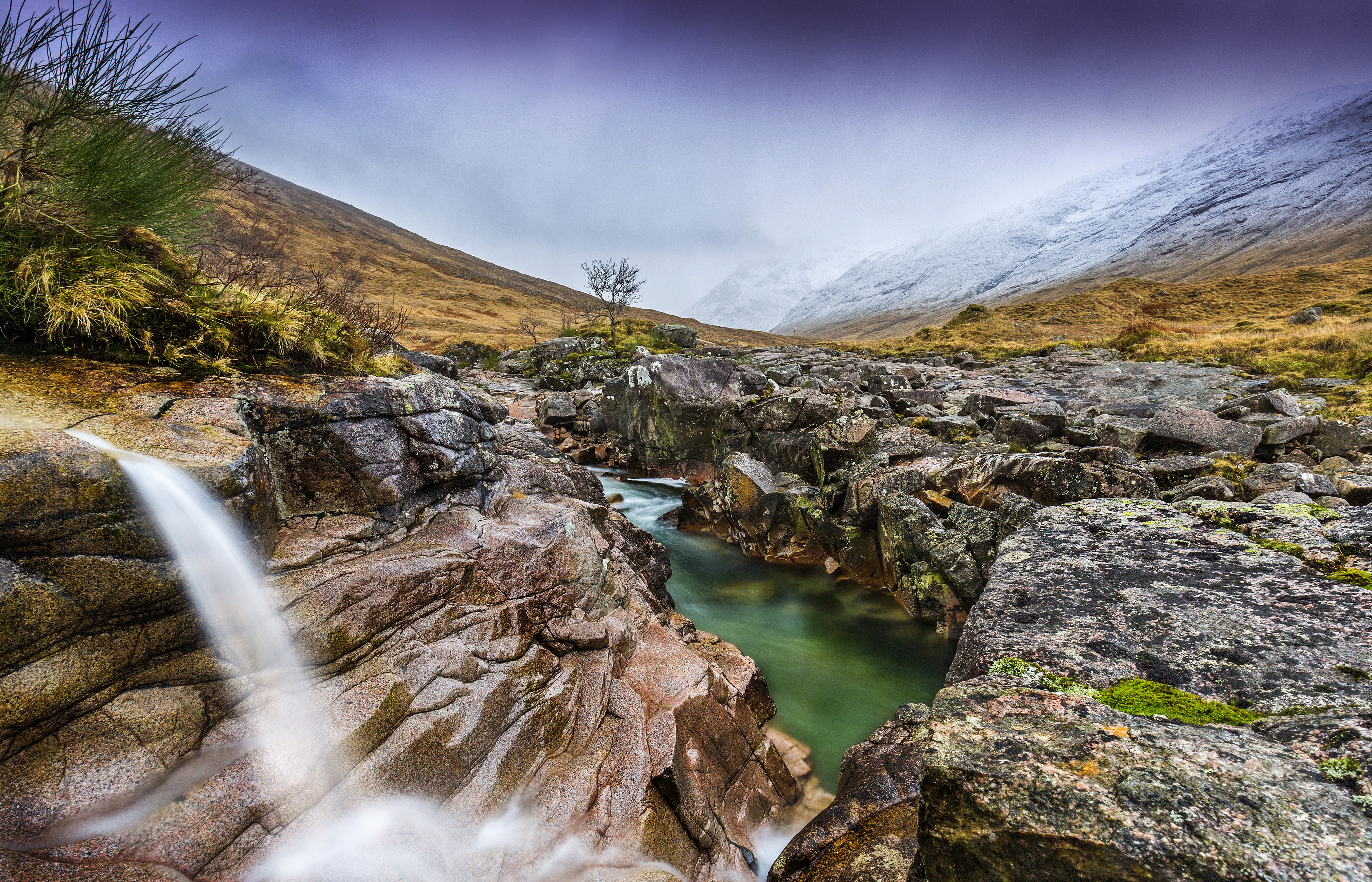 Waterfalls and Mountains in Yorkshire, United Kingdom HD Wallpaper