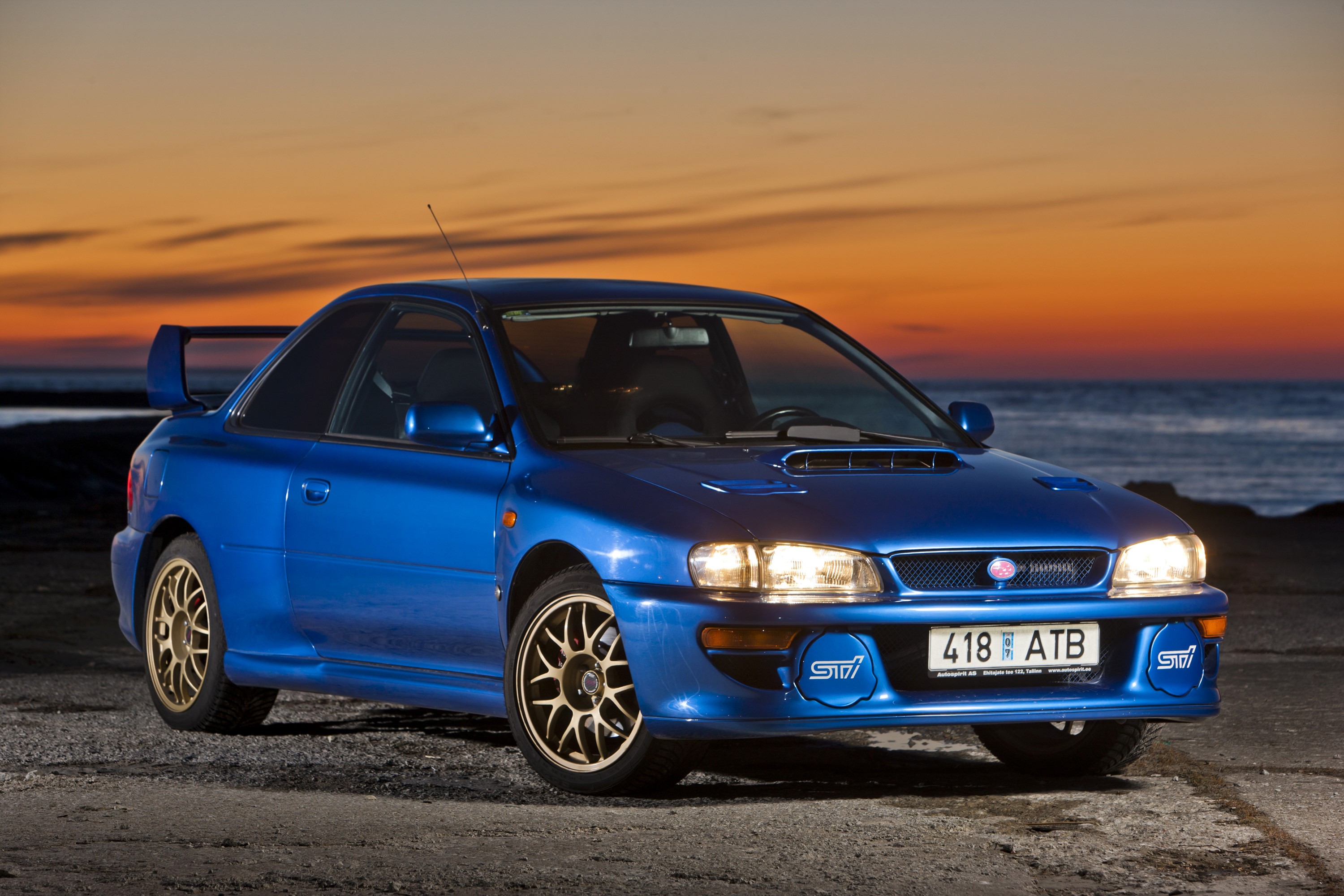Blue Subaru Impreza 22B STi Coupe HD Wallpaper