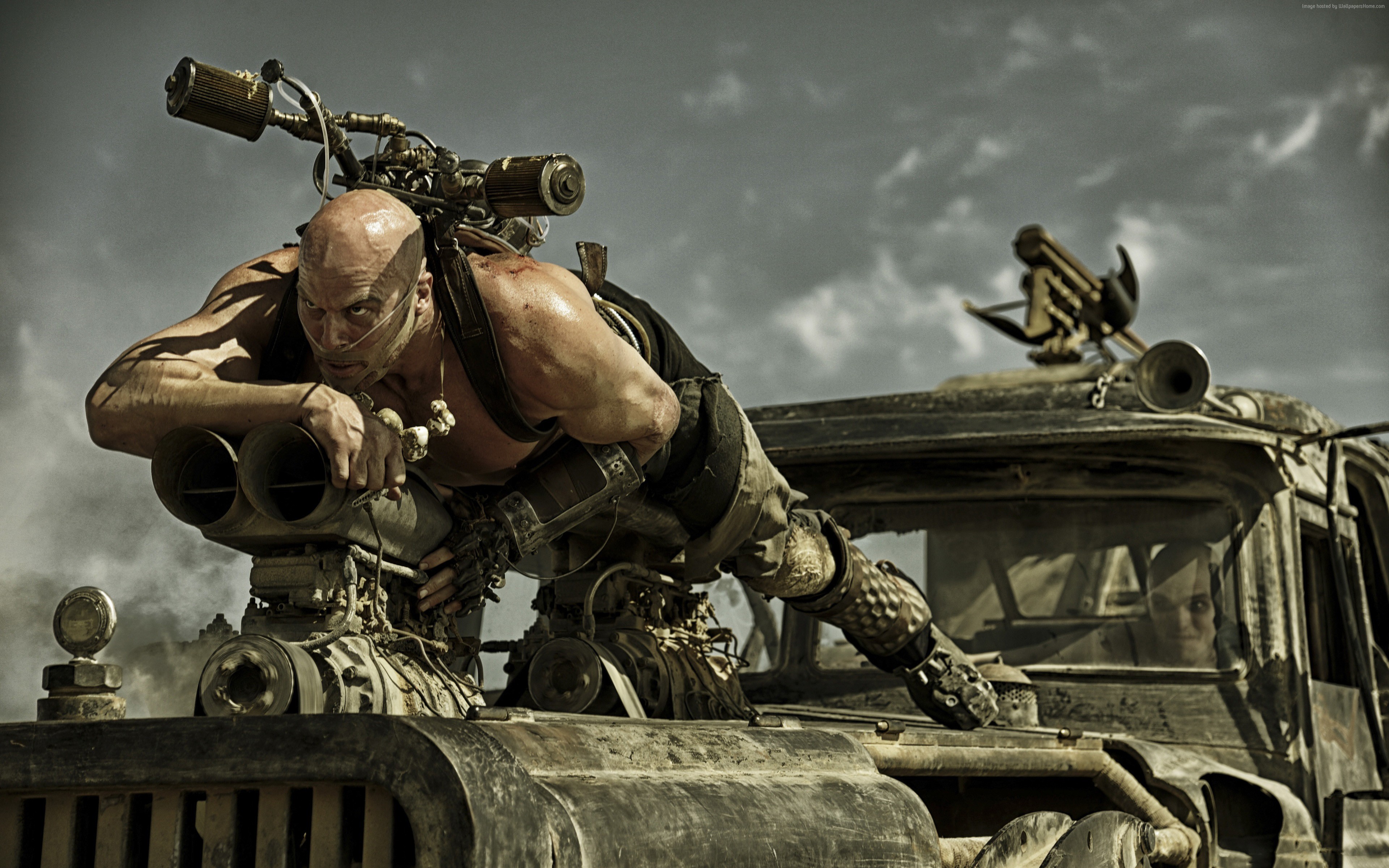 4K Mad Max: Fury Road Man on Vehicle HD Wallpaper
