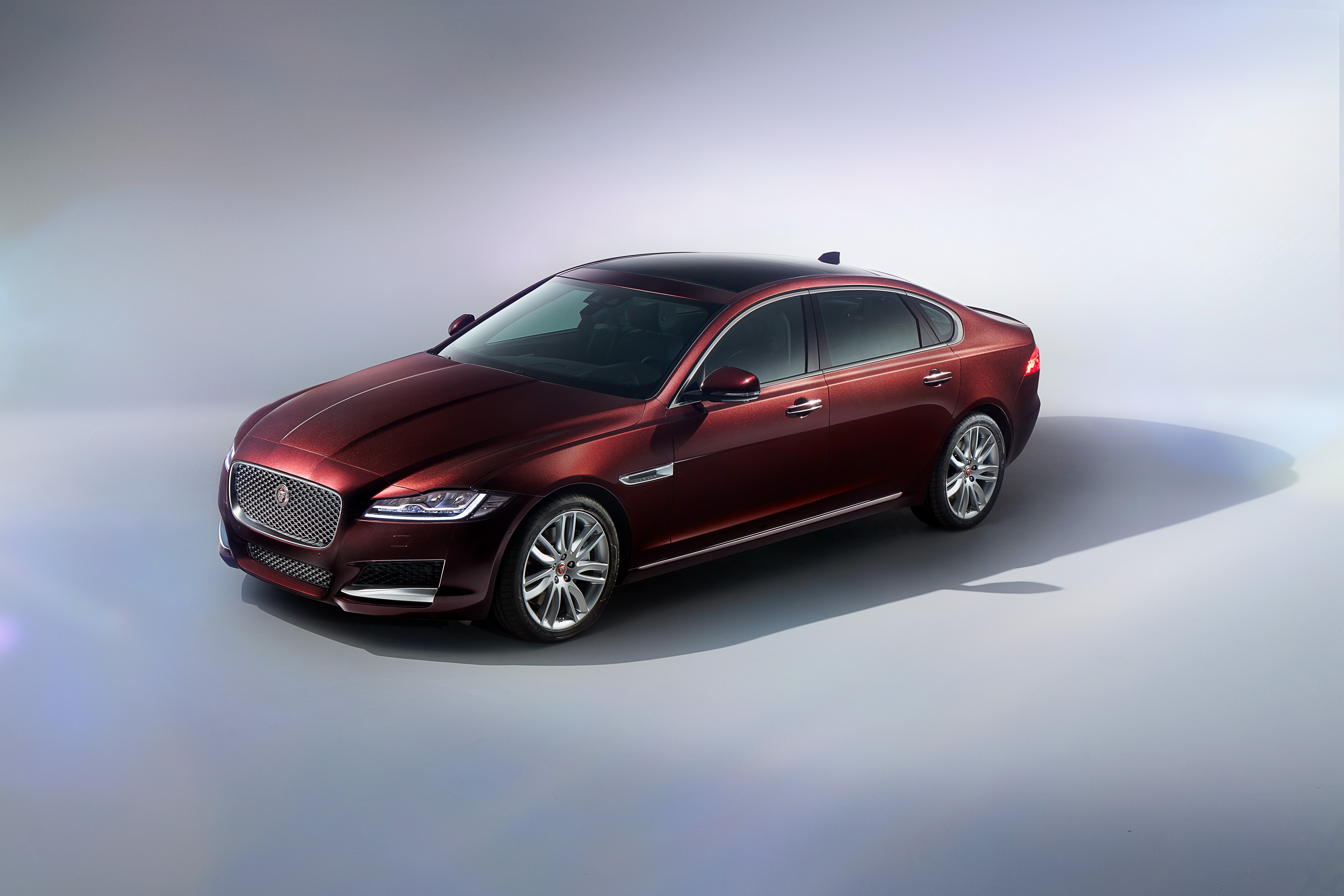 Jaguar XFL wine color luxury sedan HD Wallpaper