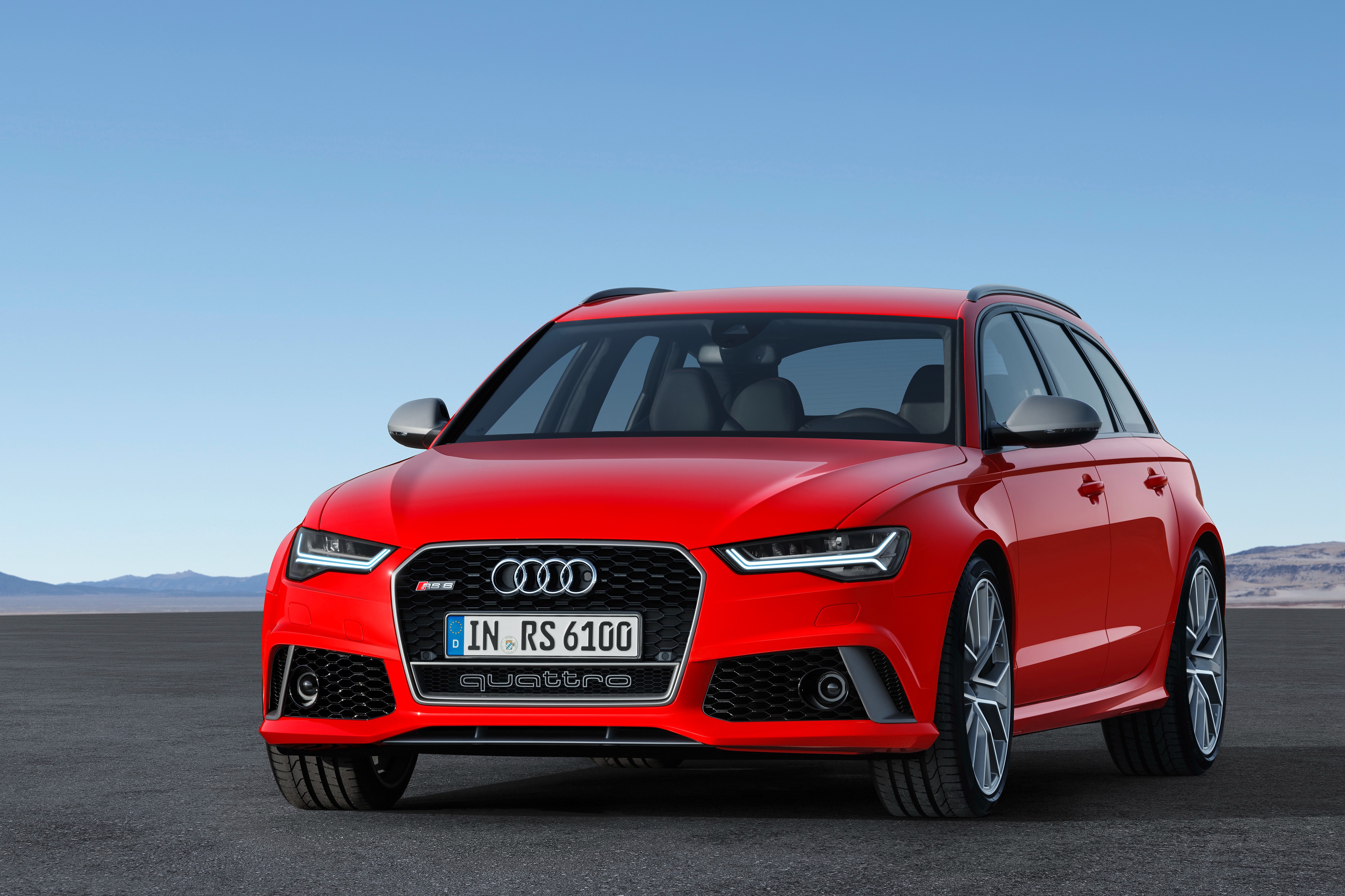 4K Red Audi RS 6 Avant Front HD Wallpaper