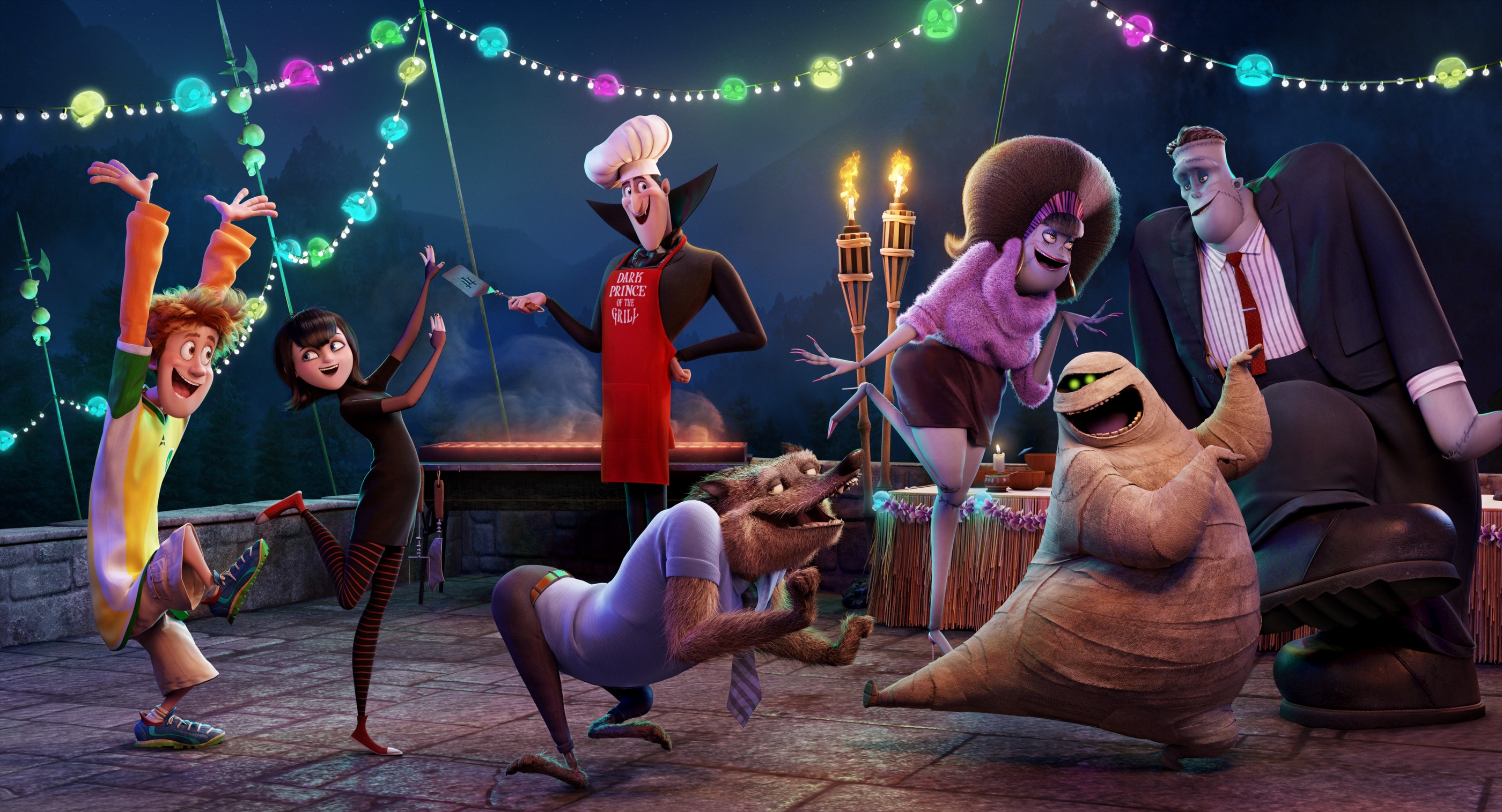Hotel Transylvania 2 characters dancing at a party HD Wallpaper