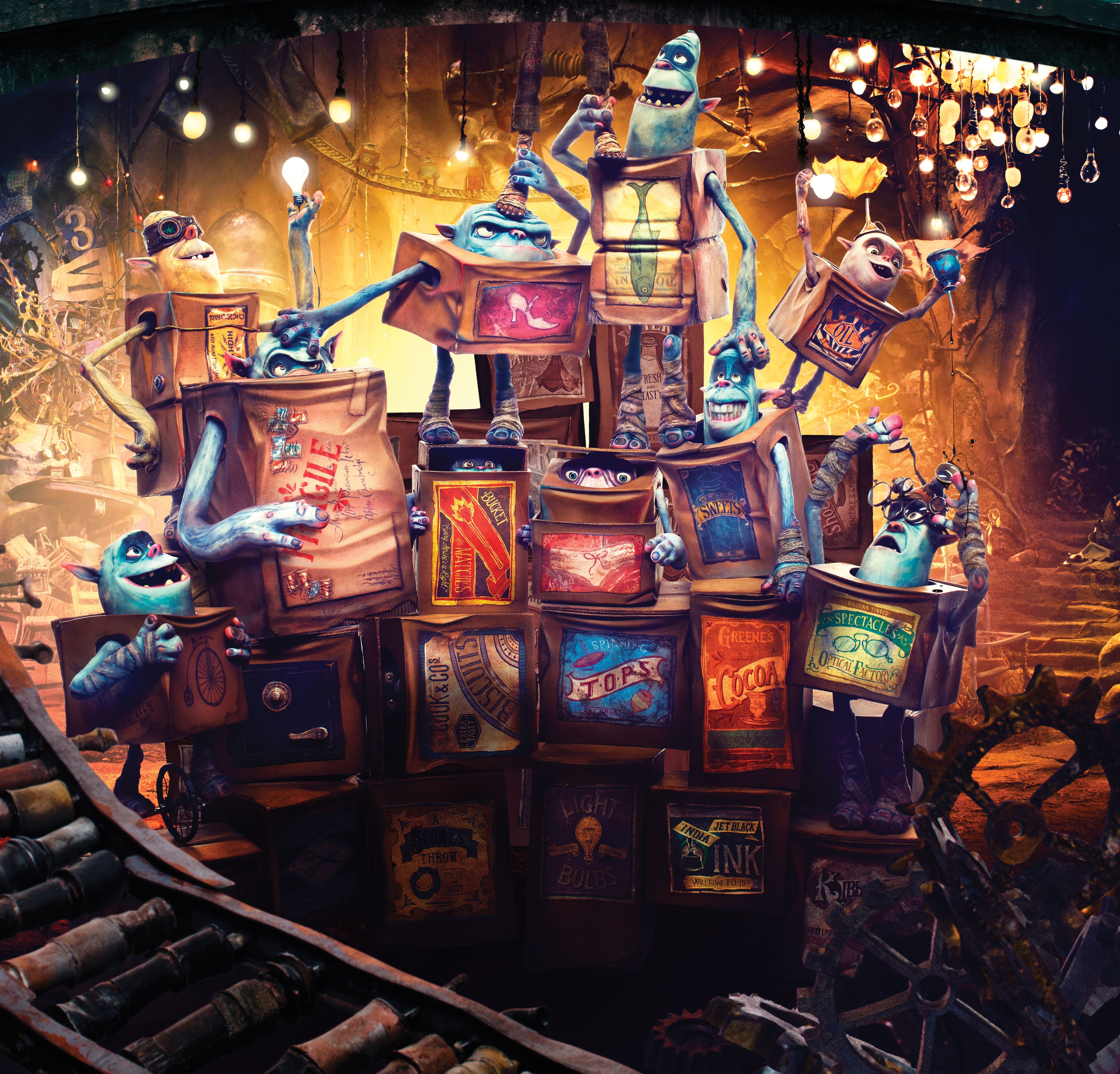 The Boxtrolls characters with boxes HD Wallpaper