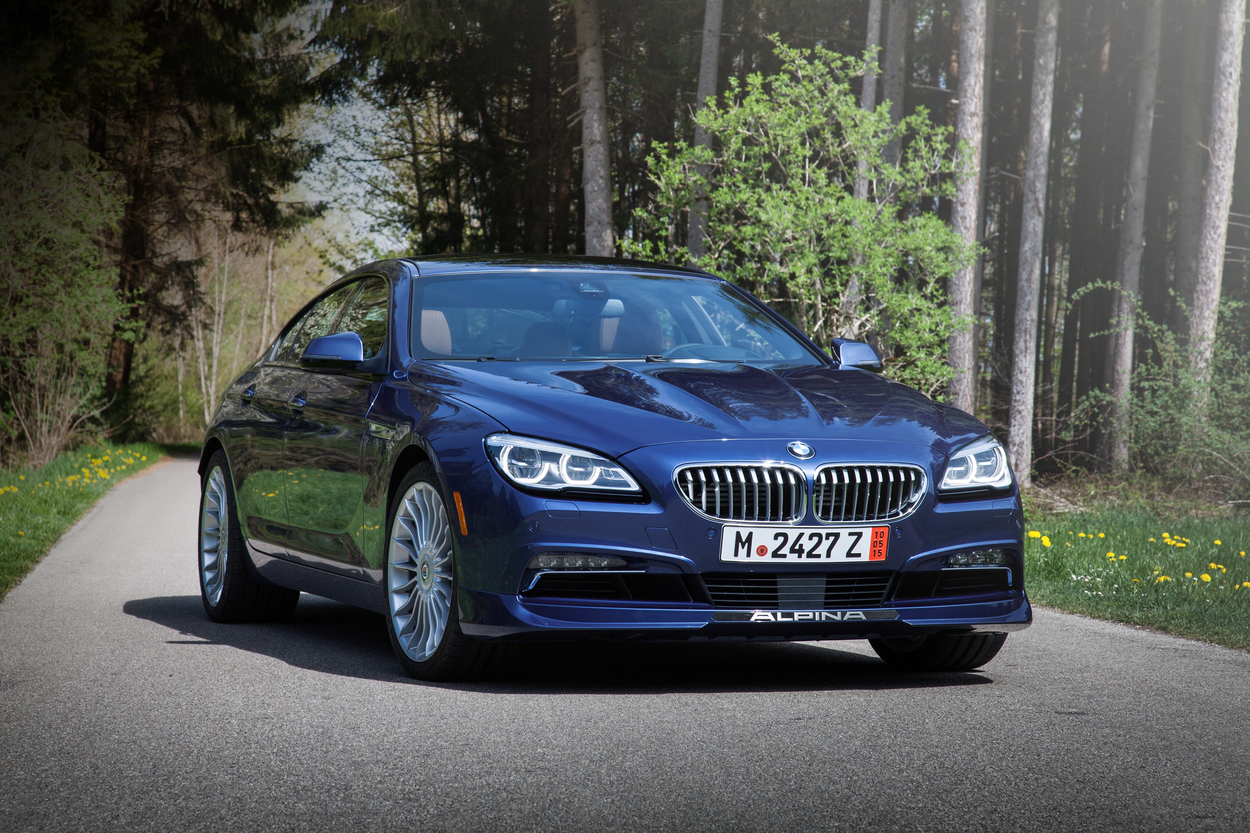 2015 Blue BMW Alpina B6 xDrive Gran Coupe 4K HD Wallpaper