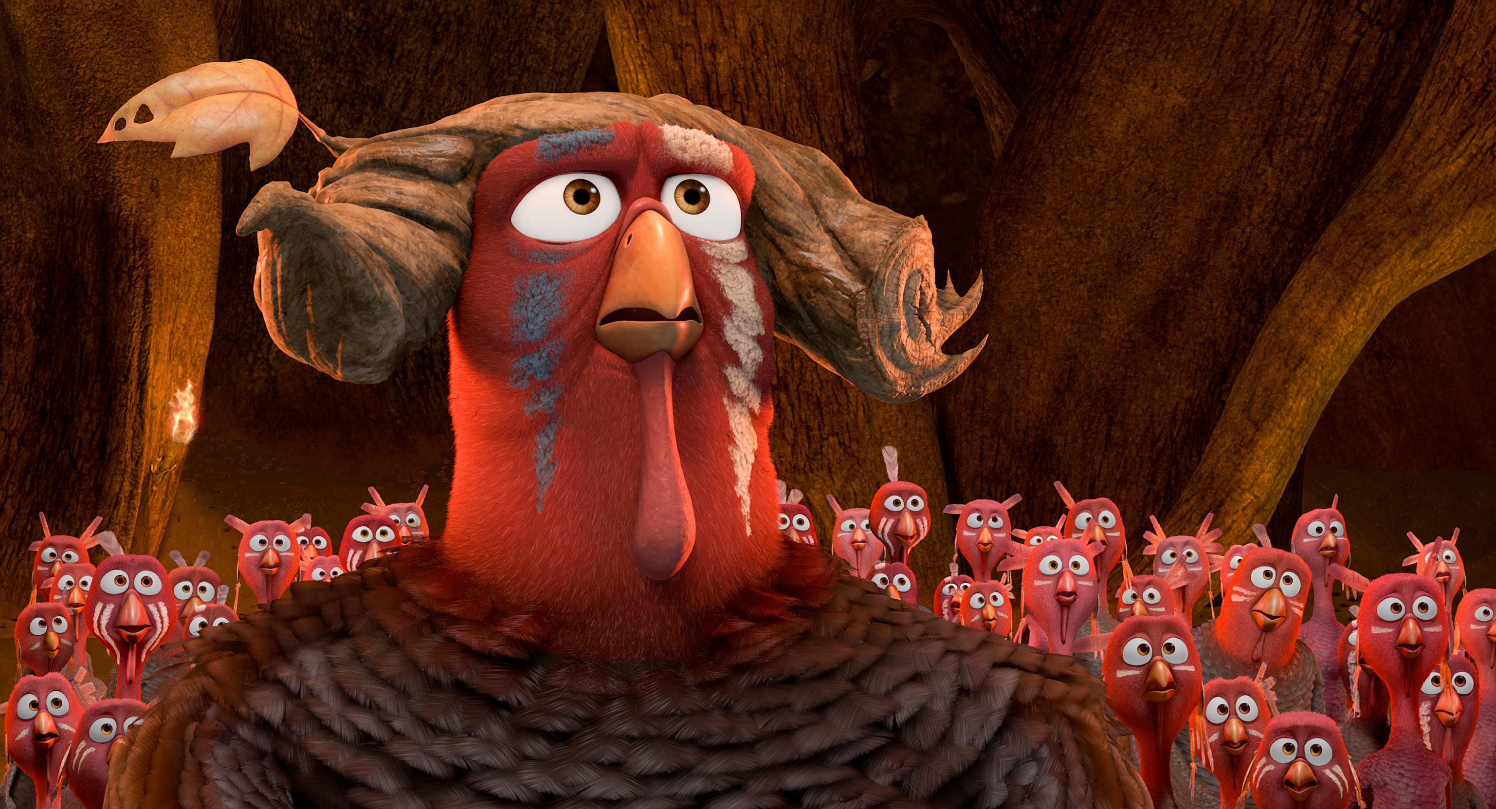 Reggie and turkeys from Free Birds HD Wallpaper