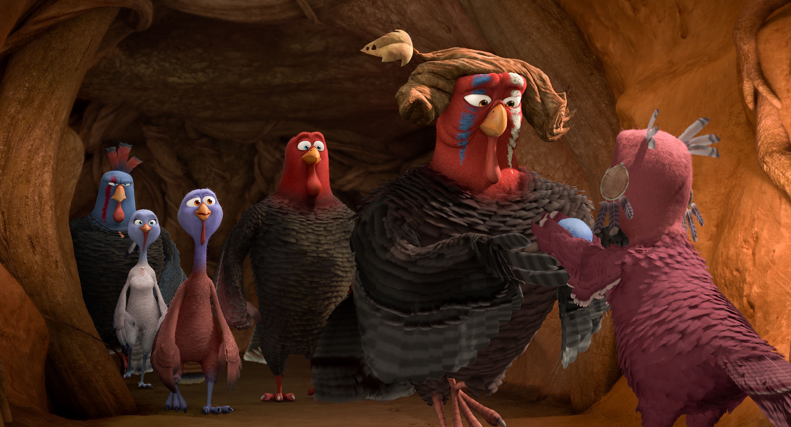 Free Birds turkeys in a cave HD Wallpaper