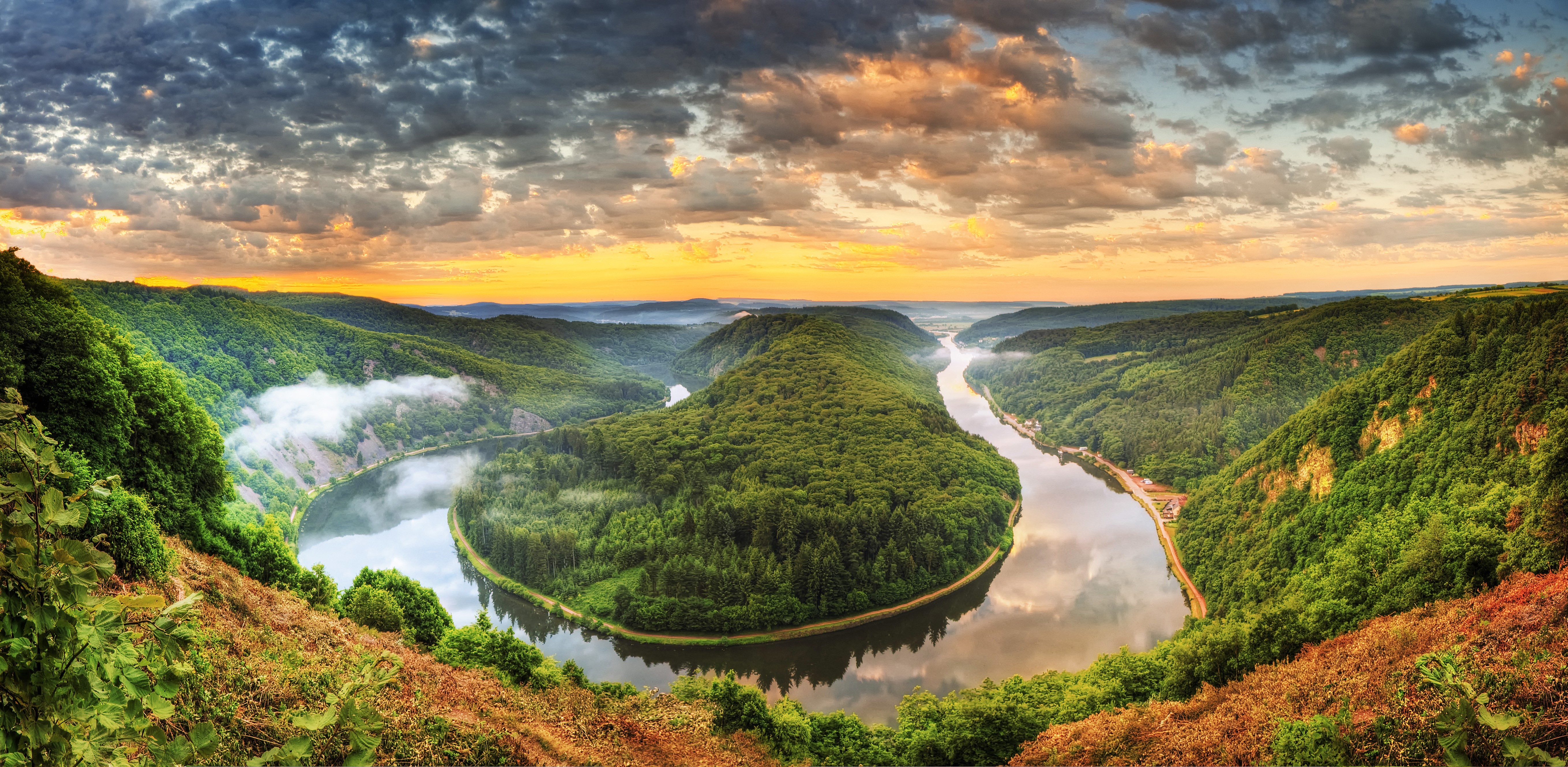 4K Mettlach Saar Germany River Forests Scenery HD Wallpaper