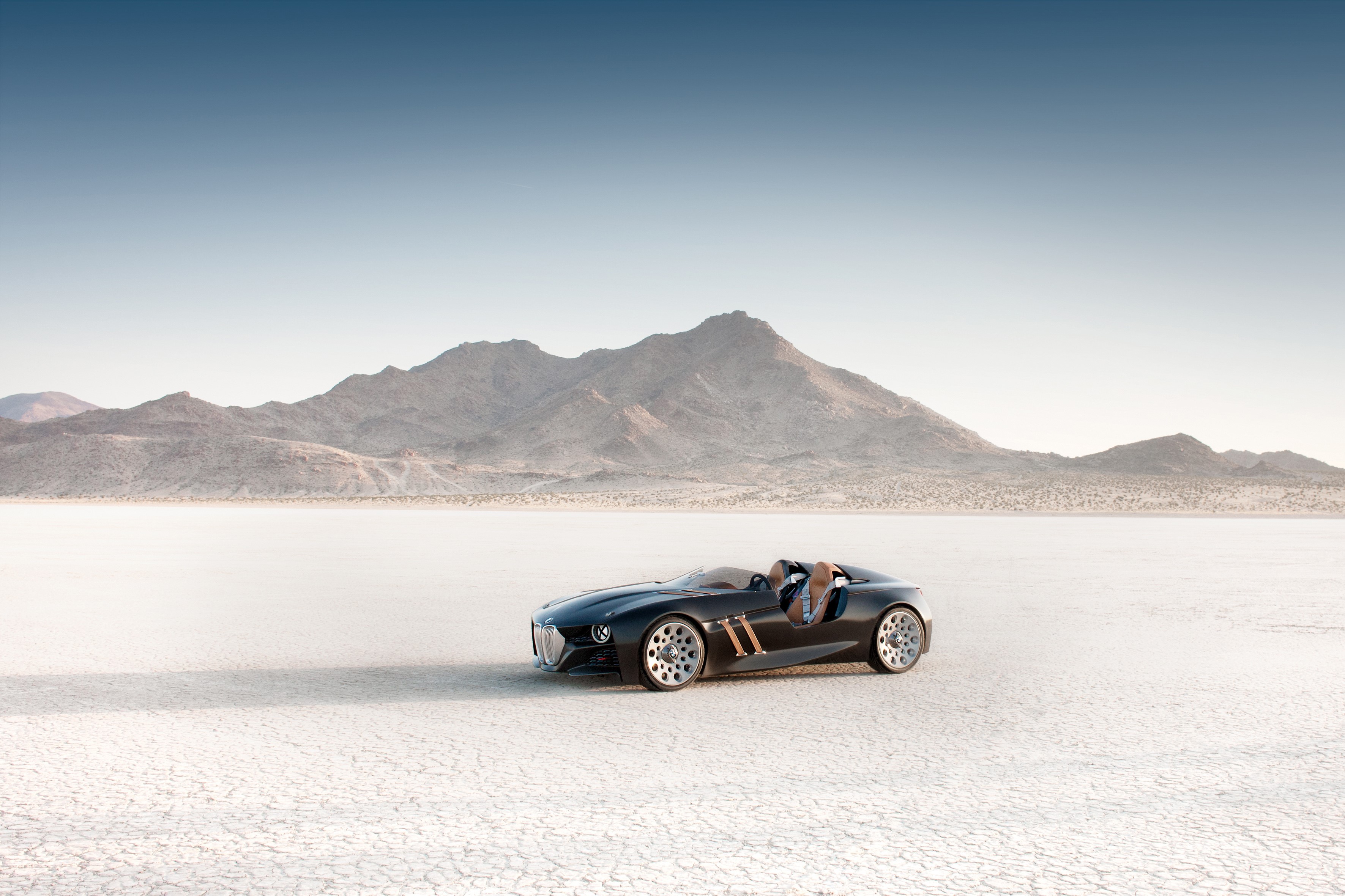 BMW 328 Hommage concept car on salt flats HD Wallpaper