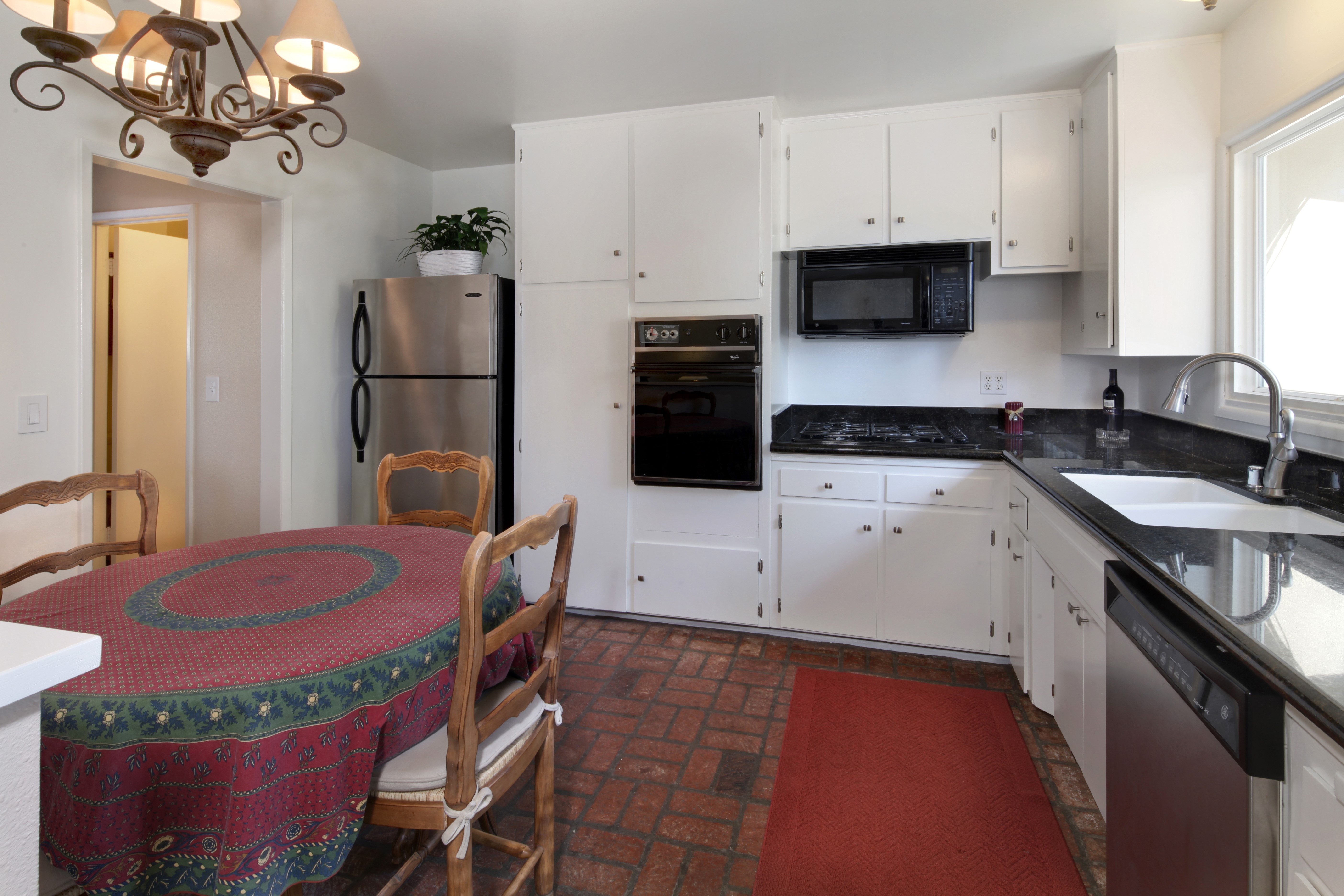 Kitchen with Dining Table and Chairs HD Wallpaper