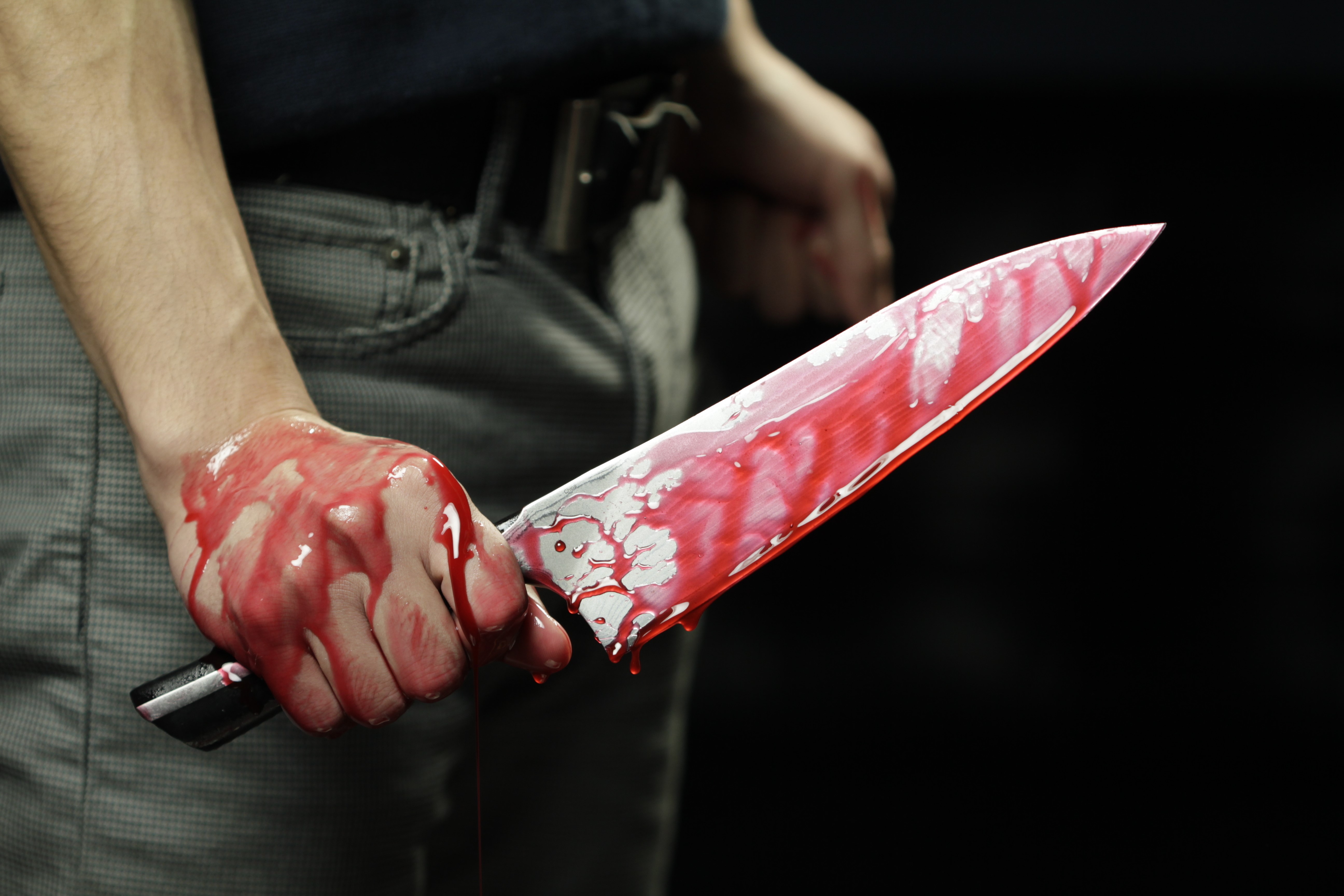 Bloody Knife Held in Hand HD Wallpaper