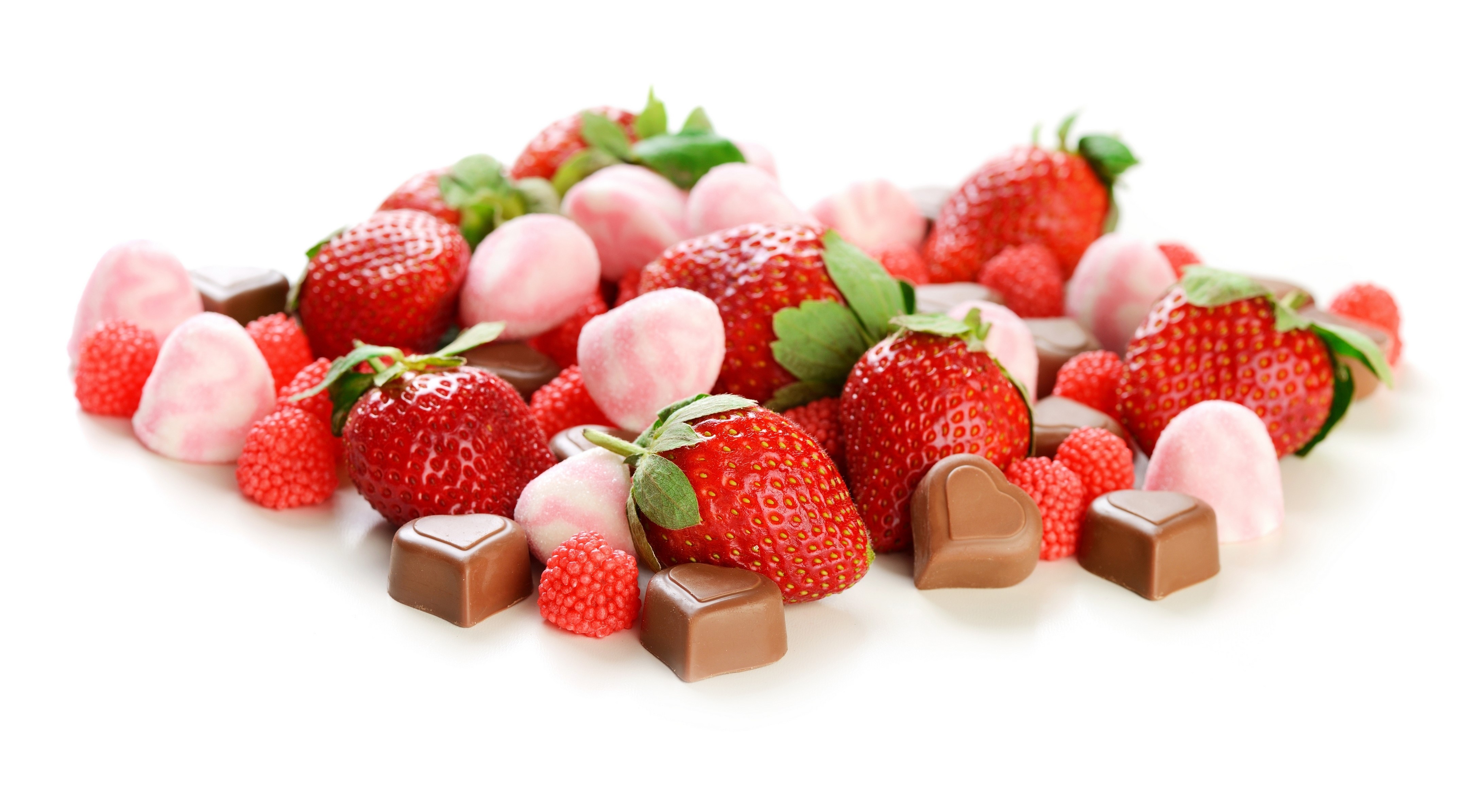 4K Chocolate and Strawberry Assortment HD Wallpaper