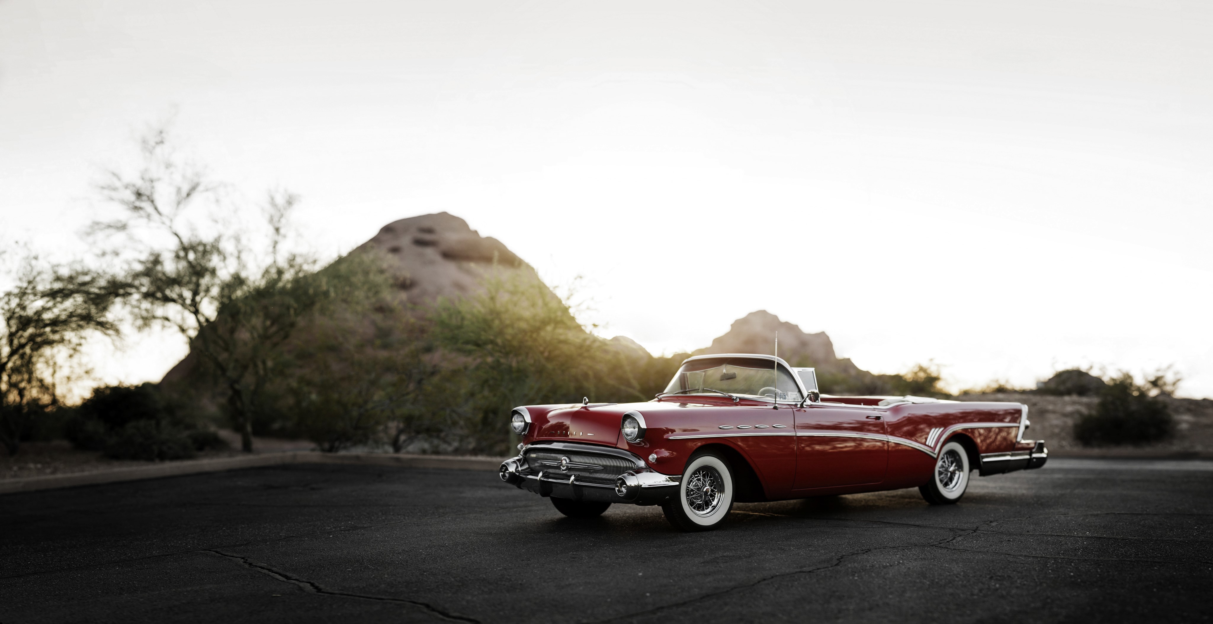 Red 1957 Buick Convertible Cabriolet HD Wallpaper