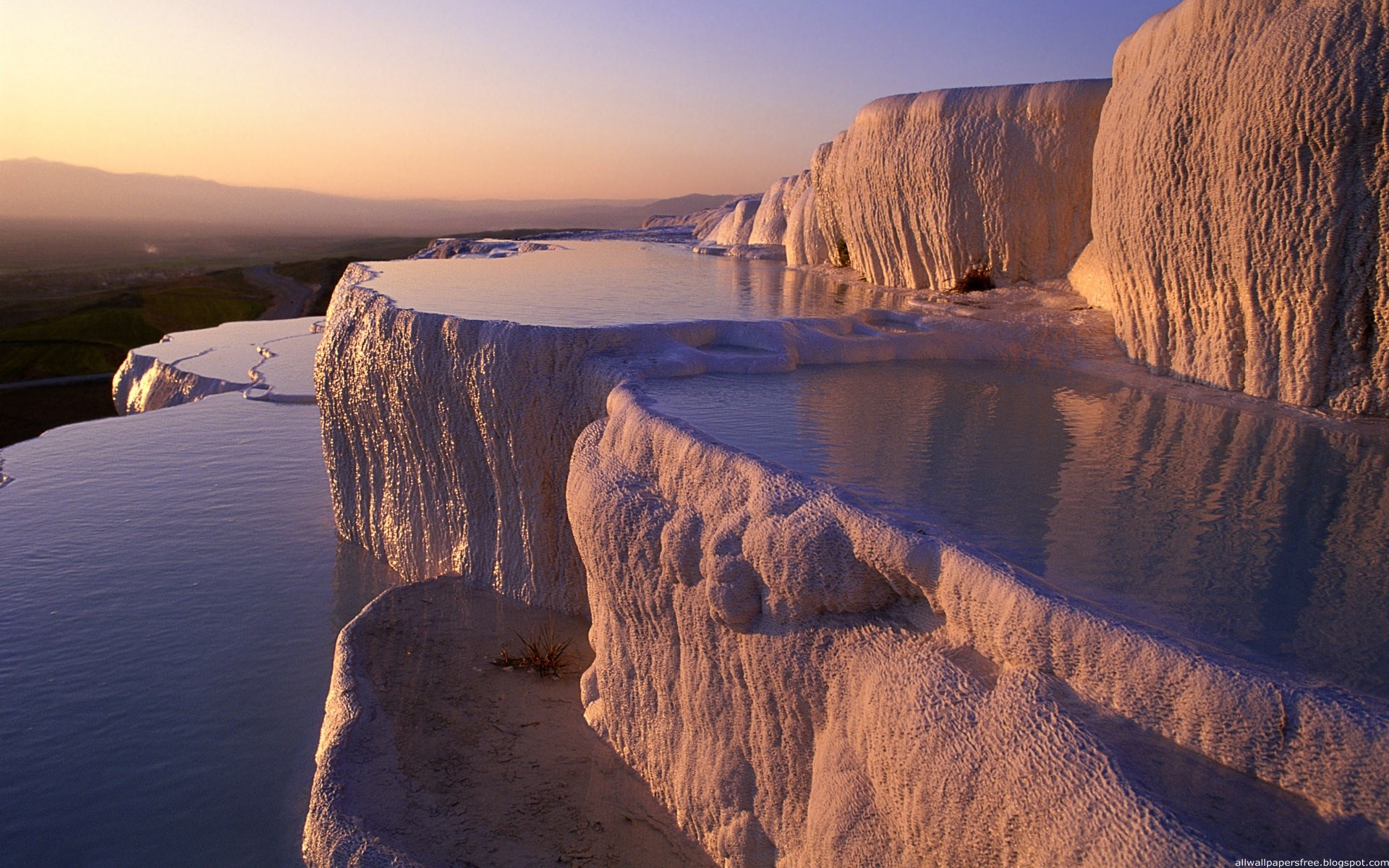 Pamukkale Travertines at Sunset HD Wallpaper