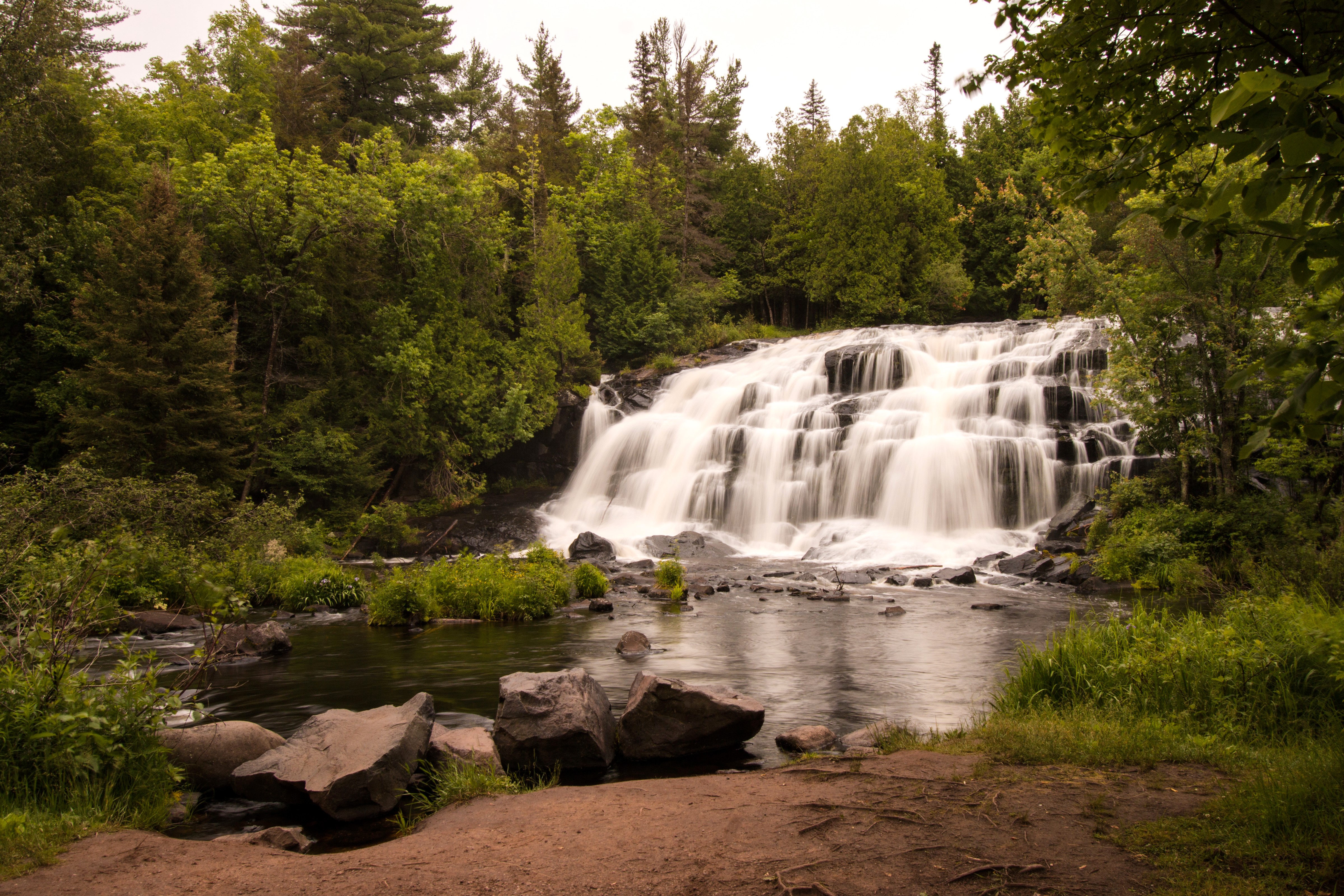 Bond Falls Ontonagon River Waterfalls USA HD Wallpaper