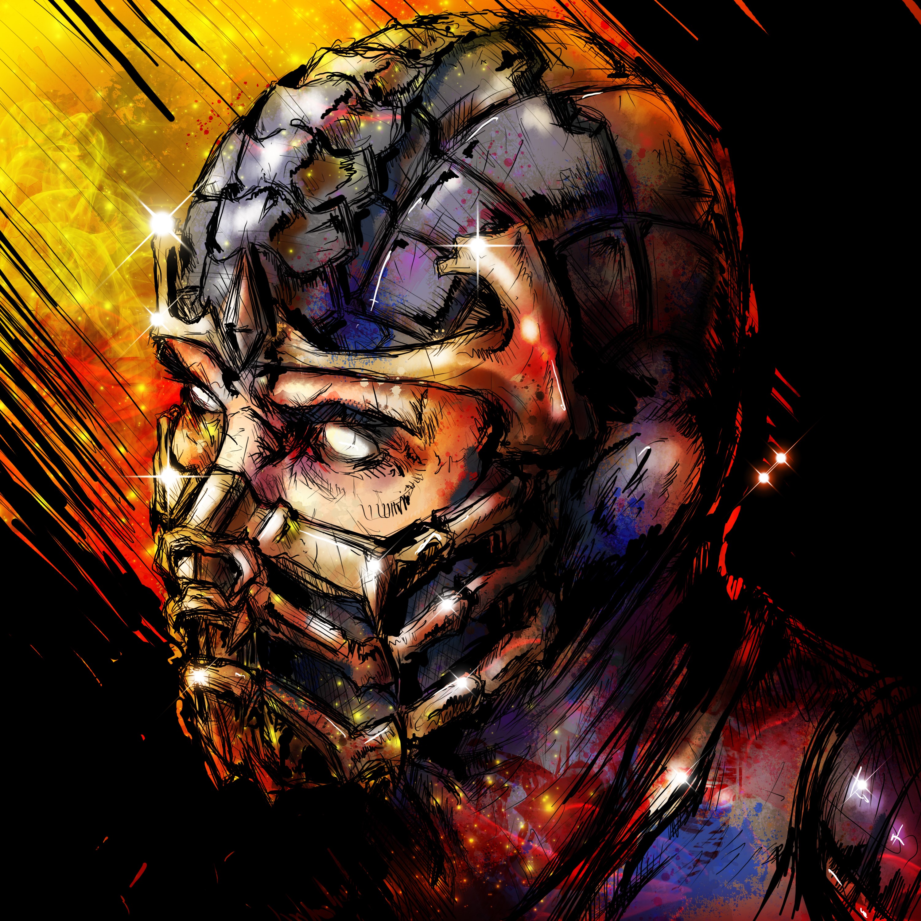 Scorpion from Mortal Kombat wearing a mask HD Wallpaper