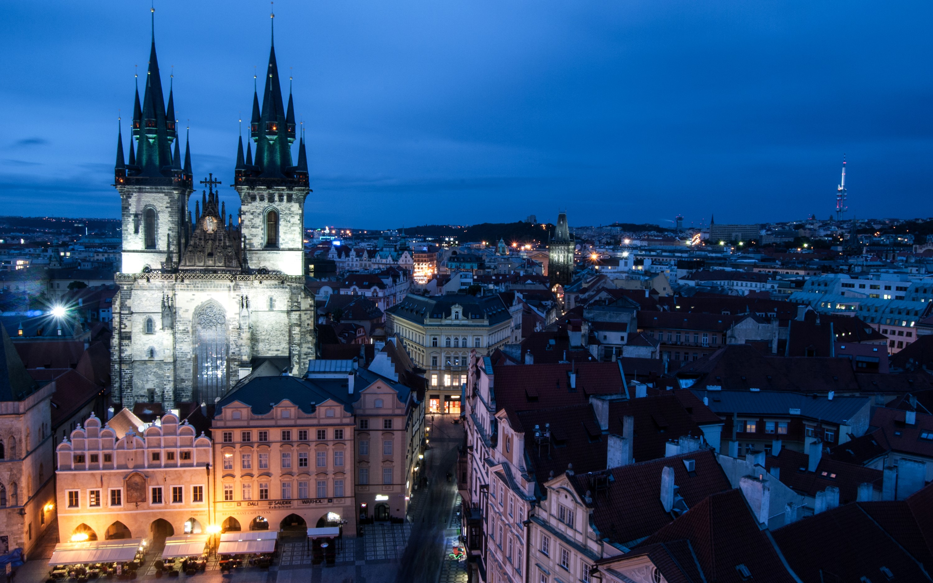 Prague Old Town Square at night HD Wallpaper
