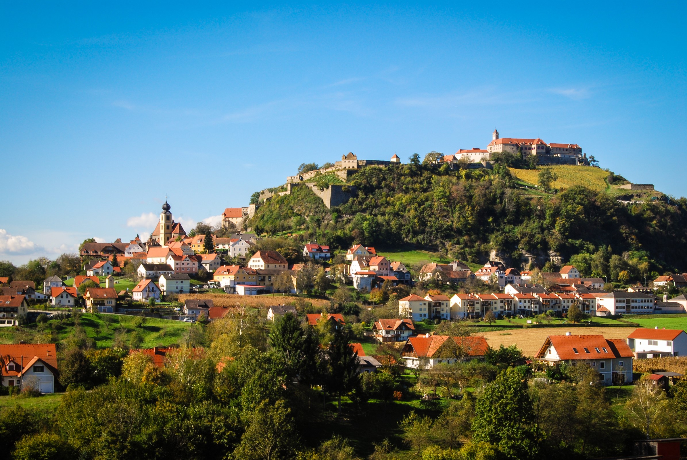 Riegersburg Castle and village in Styria, Austria HD Wallpaper