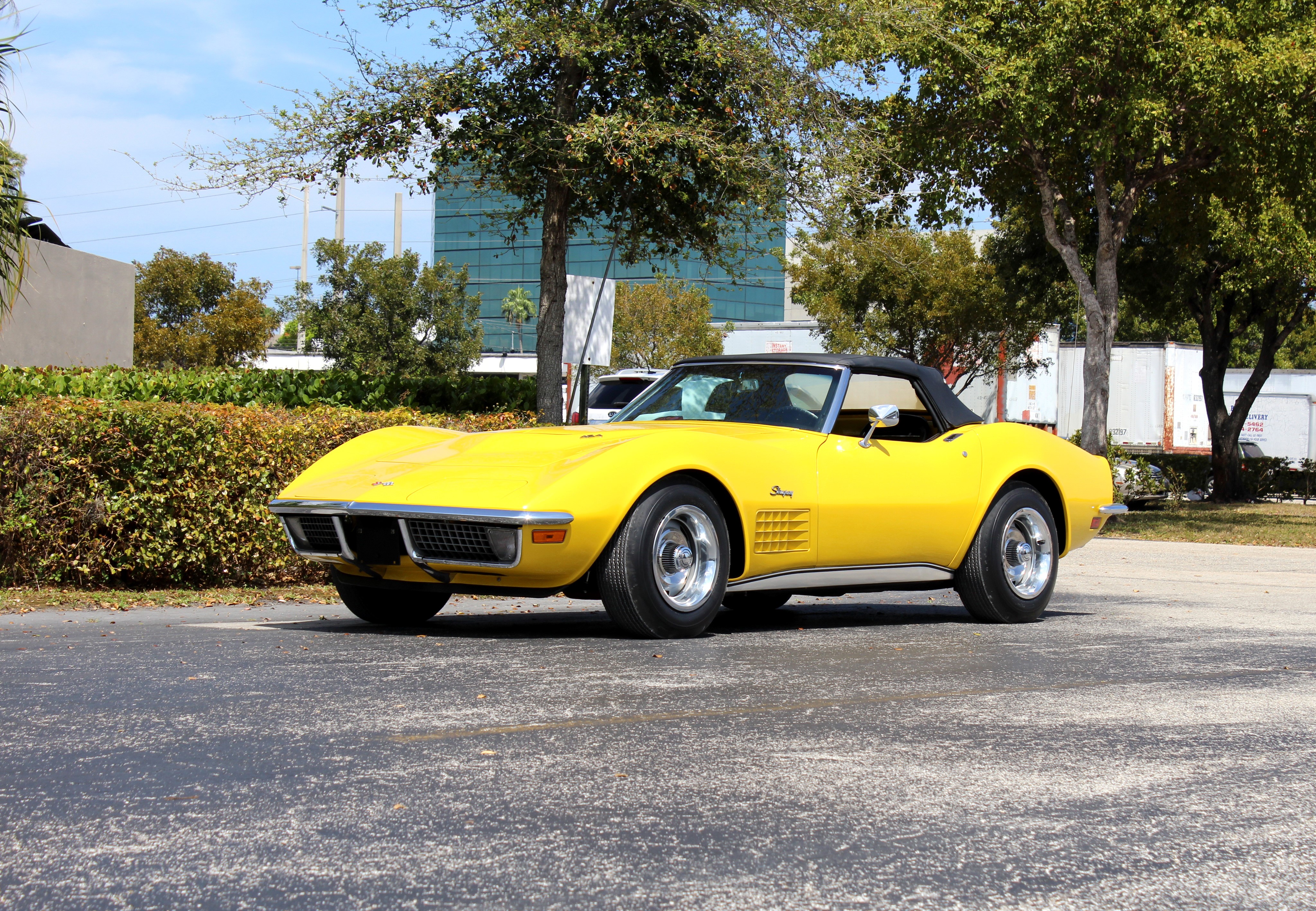 Yellow 1971 Corvette Stingray LS6 Convertible HD Wallpaper