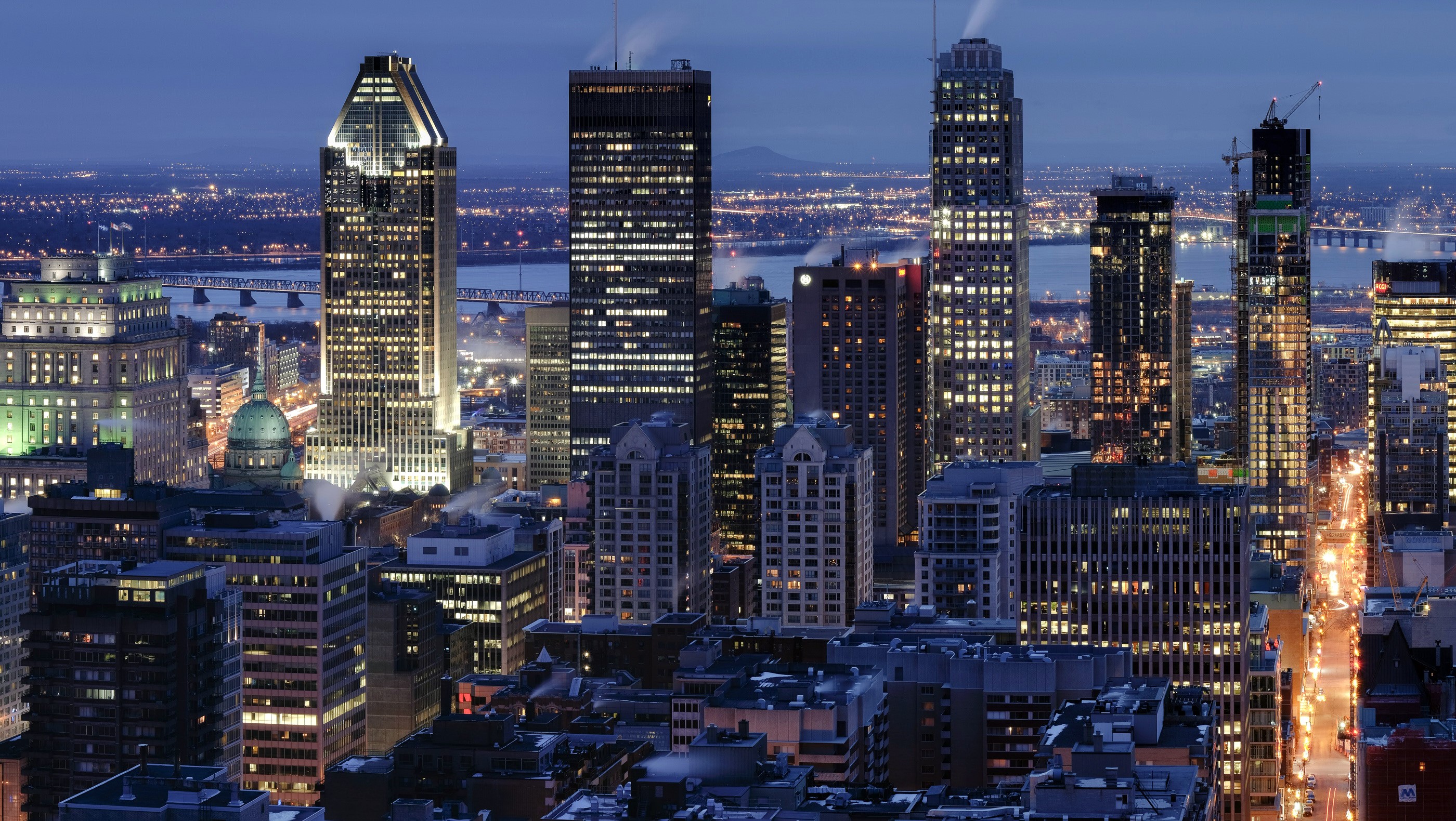 Montreal Skyline at Night HD Wallpaper