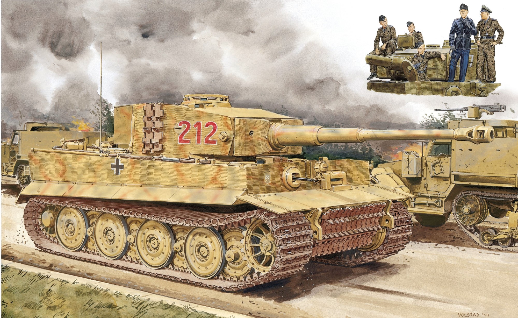 Tiger I Tank With Crew And Support Vehicles Hd Wallpaper Rare Gallery