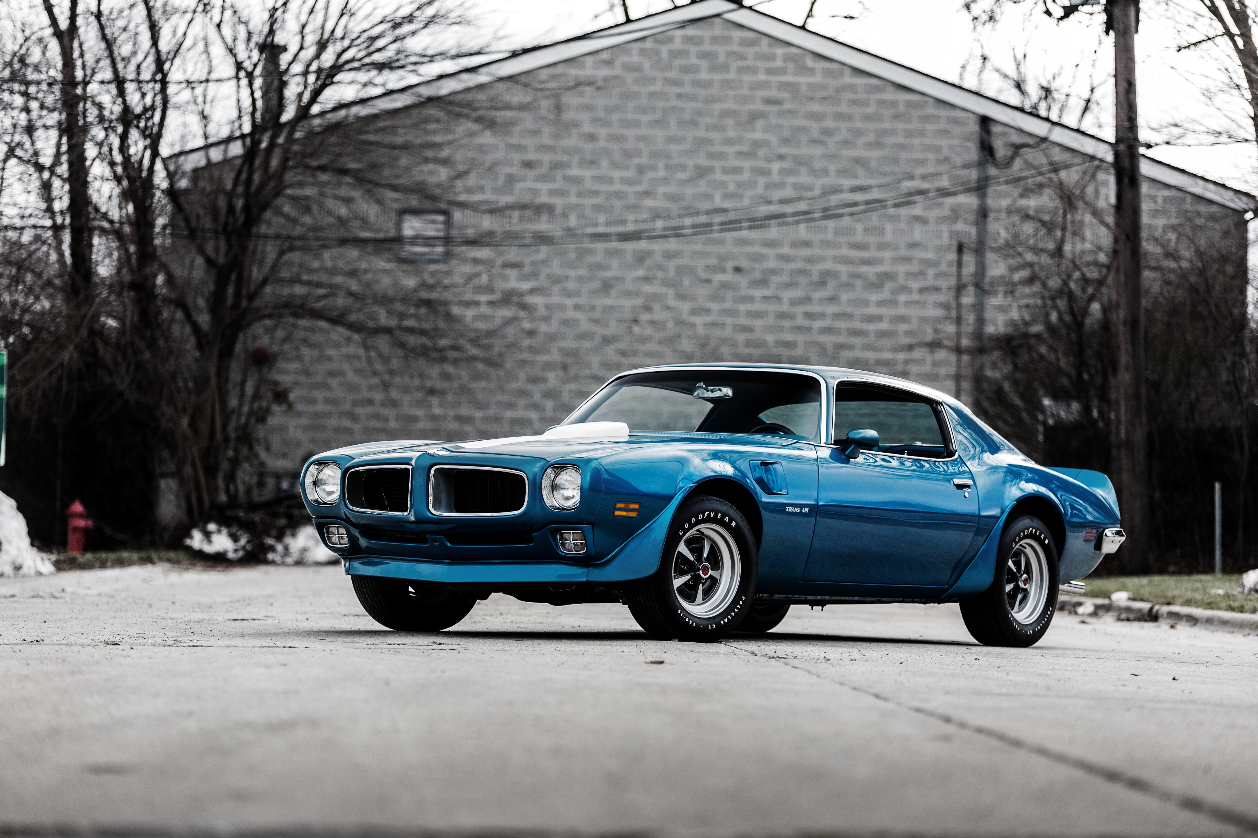 Blue 1970 Pontiac Firebird HD Wallpaper