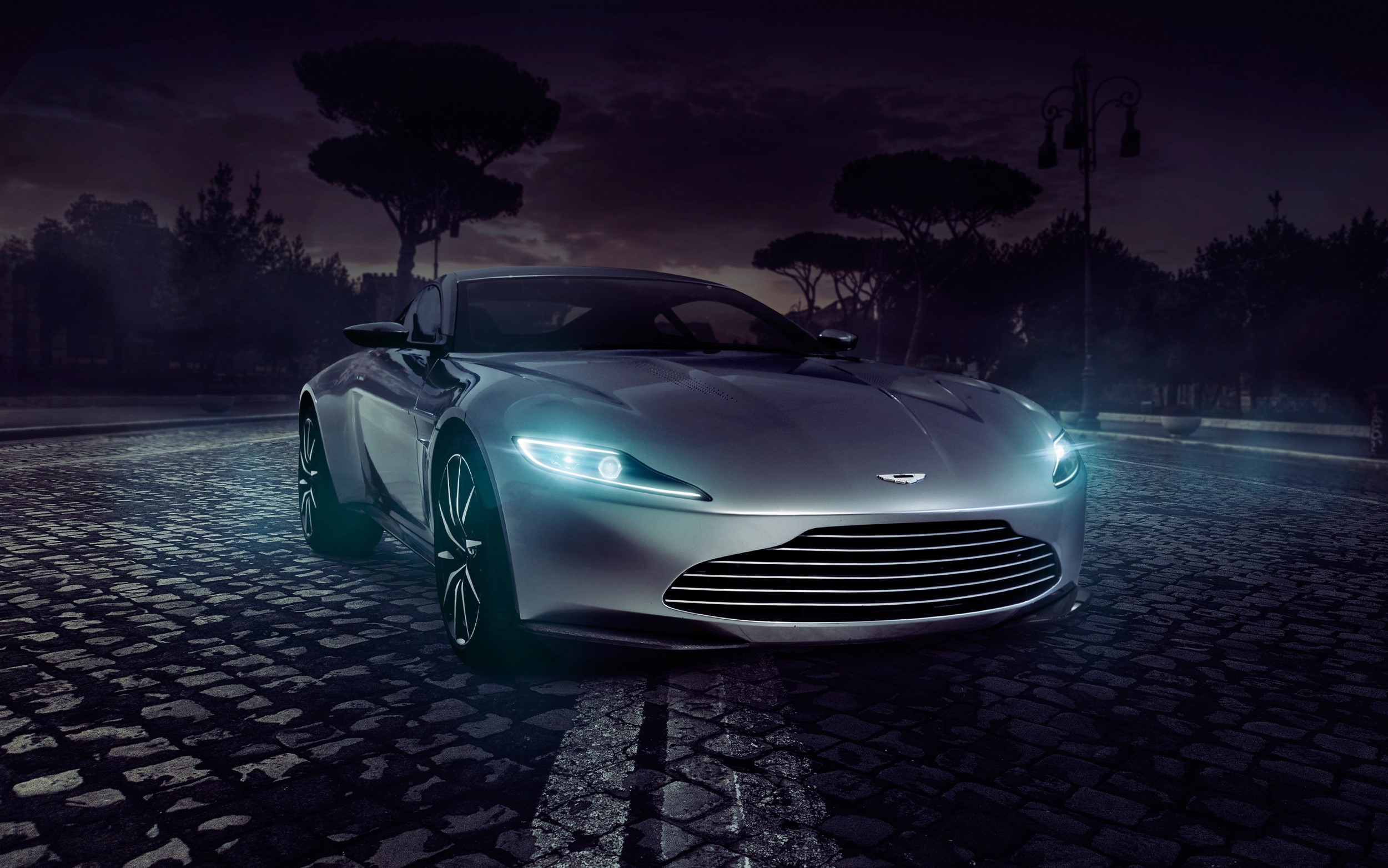 Aston Martin DB10 Spectre Concept car at night HD Wallpaper